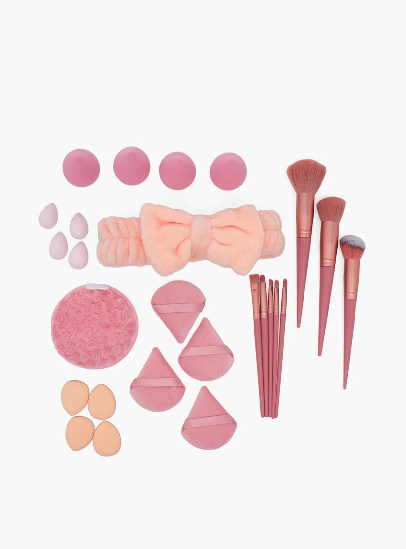 طقم إكسسوارات تجميل متنوعة مع شنطة - 32 قطعة-beautyandpersonalcare-makeup-brushesandaccessories-accessories-image-2