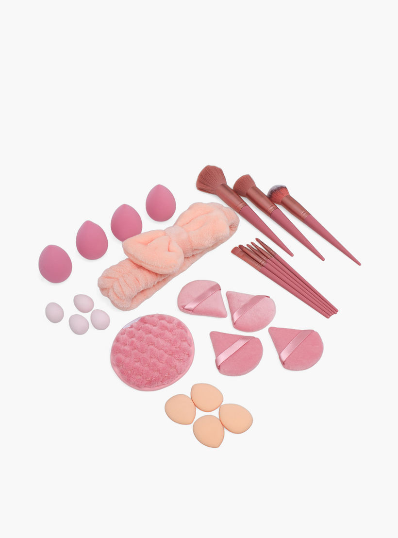 طقم إكسسوارات تجميل متنوعة مع شنطة - 32 قطعة-beautyandpersonalcare-makeup-brushesandaccessories-accessories-image-3