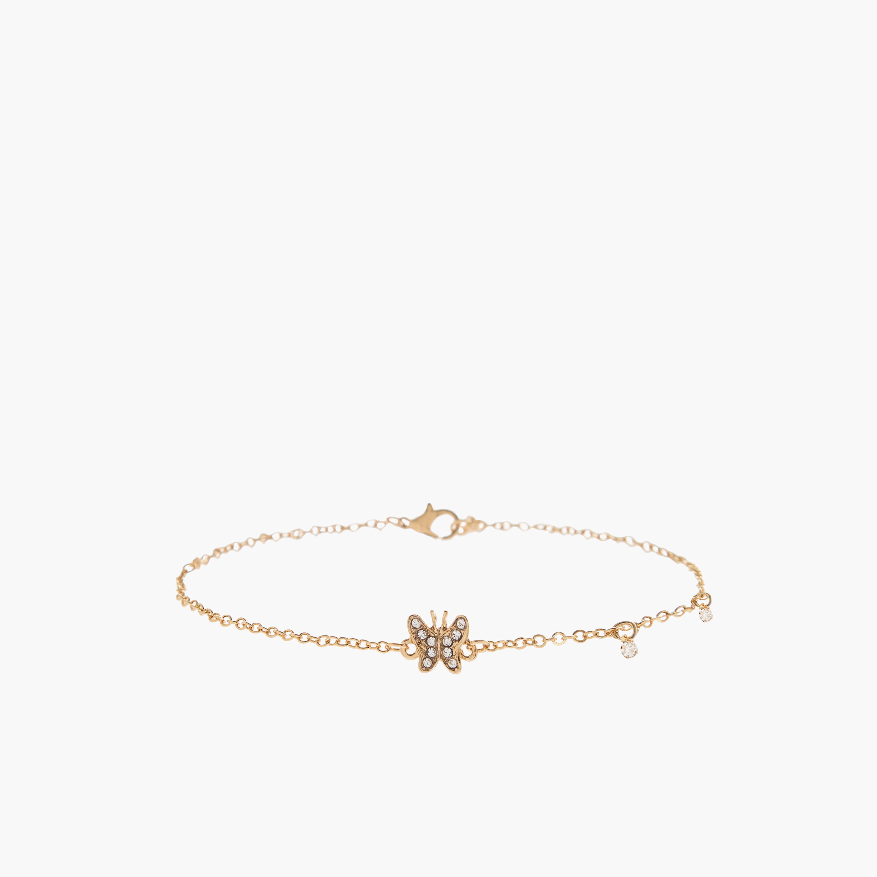 Metallic Butterfly Embellished Anklet-women-watchesandjewellery-jewellery-anklets-image-1