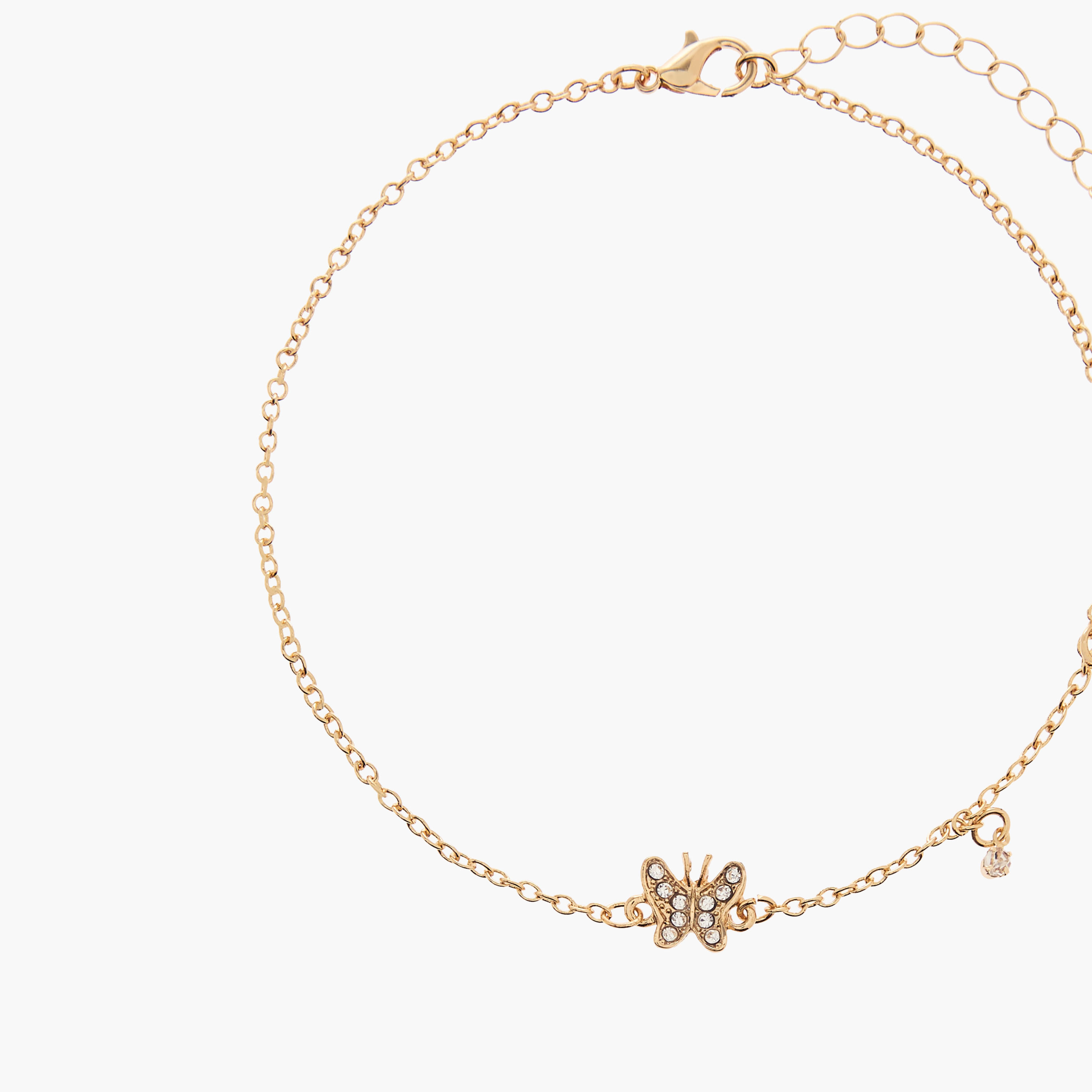 Metallic Butterfly Embellished Anklet-women-watchesandjewellery-jewellery-anklets-image-4