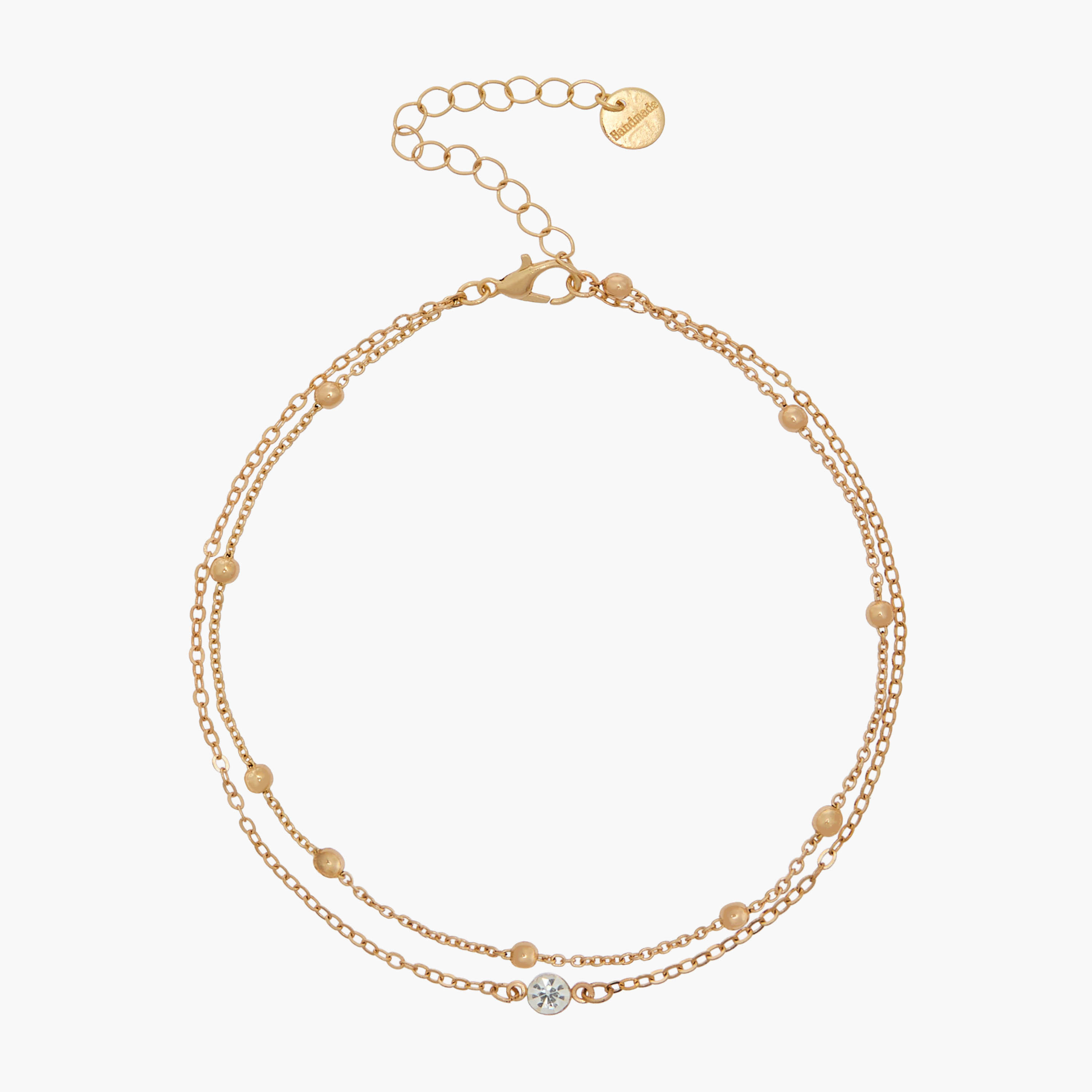 Gold Plated Stone Embellished Layered Anklet-women-watchesandjewellery-jewellery-anklets-image-2