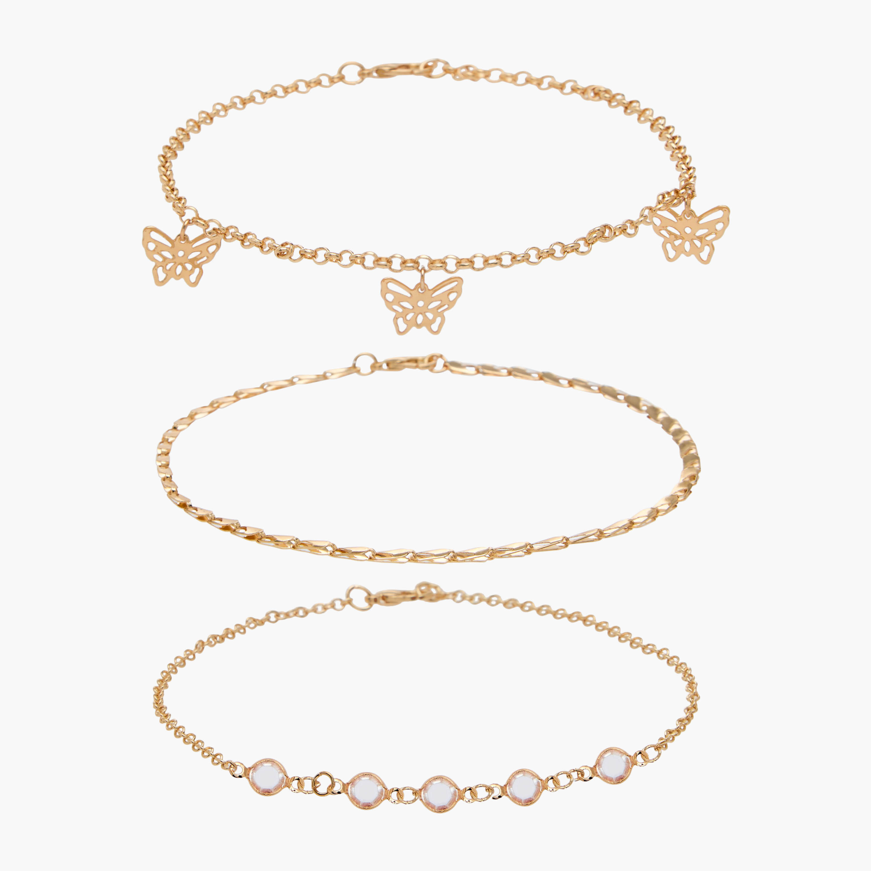 Pack of 3 Gold Plated Charm Embellished Anklet-women-watchesandjewellery-jewellery-anklets-image-1