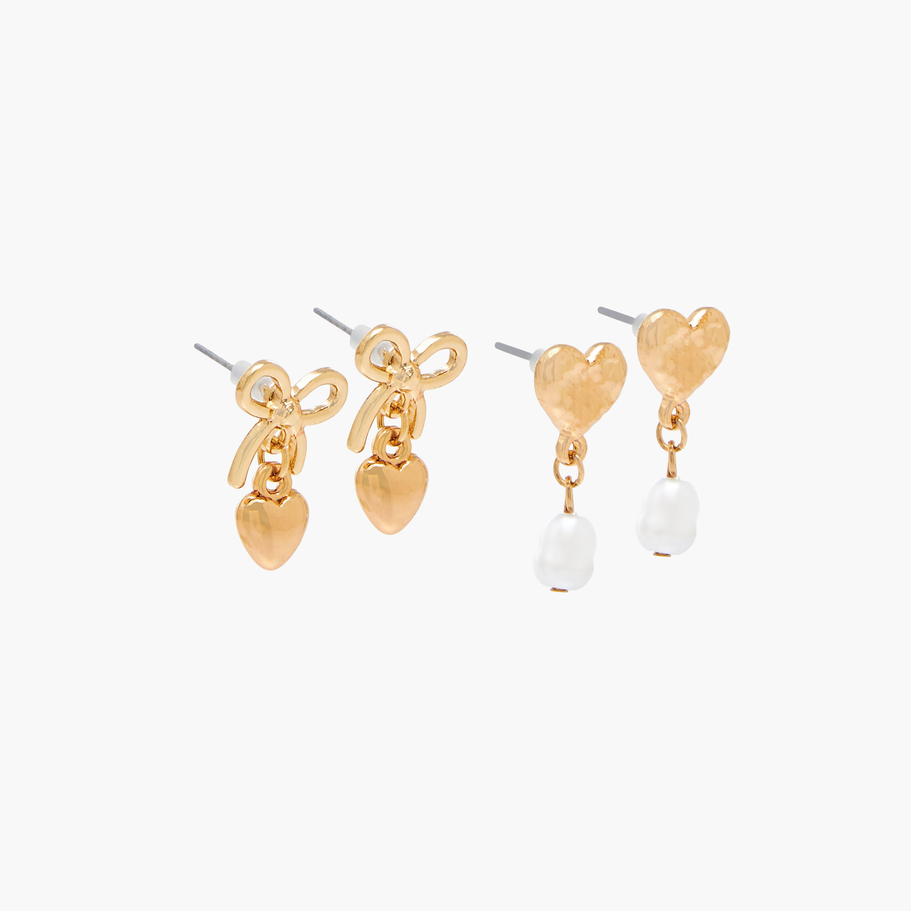 حلق بتشطيب ذهبي ومكبس إغلاق خلفي - عبوة من زوجين-women-watchesandjewellery-jewellery-earrings-image-2