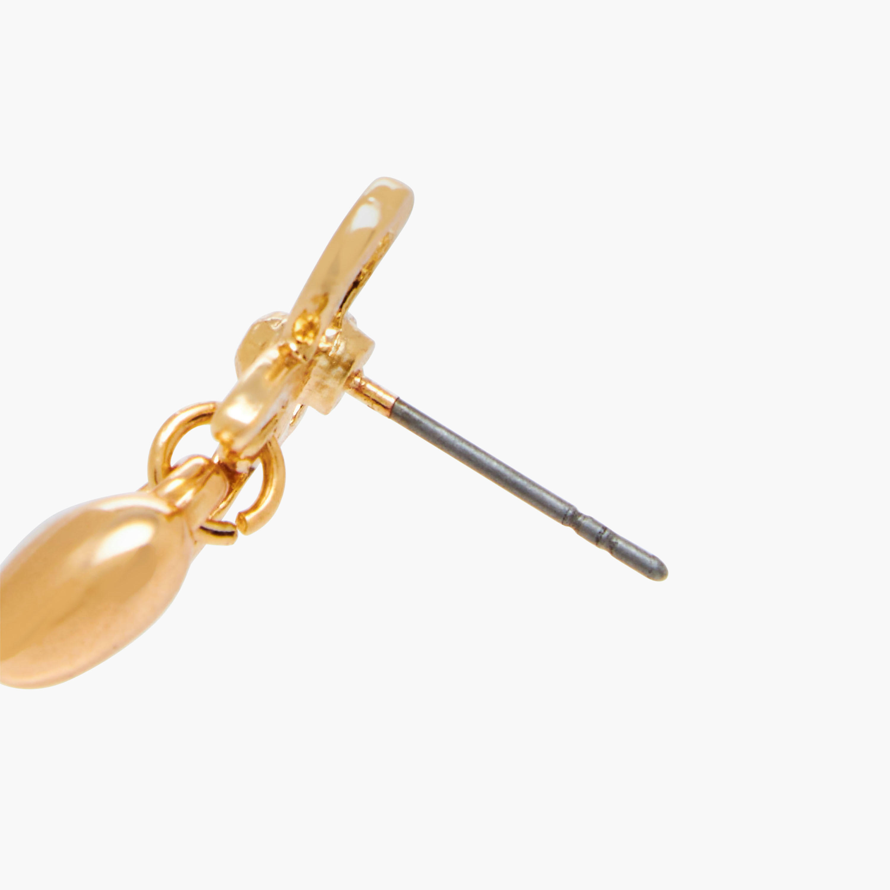 حلق بتشطيب ذهبي ومكبس إغلاق خلفي - عبوة من زوجين-women-watchesandjewellery-jewellery-earrings-image-5