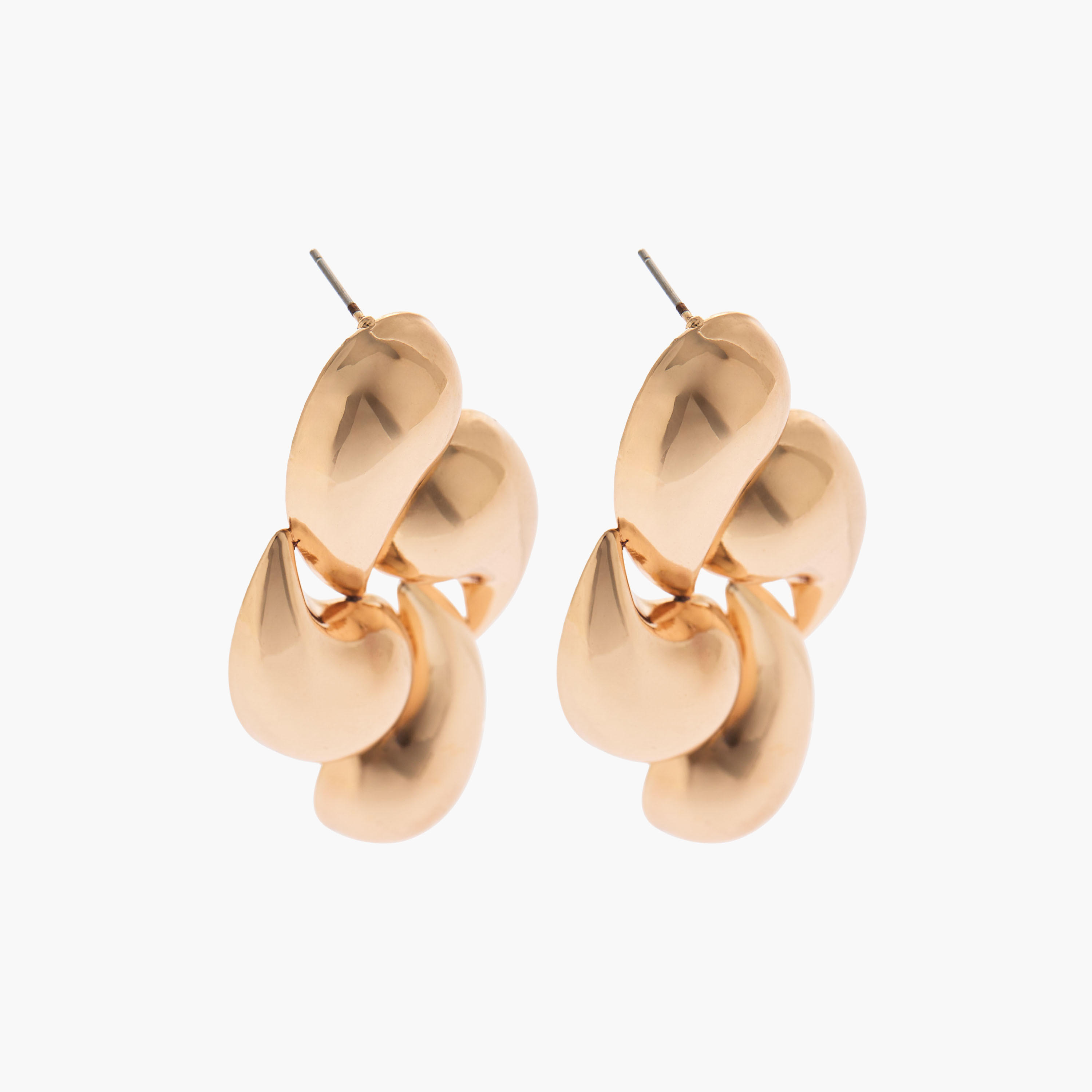 حلق ذهبي اللون بتصميم دمعة وبمكبس إغلاق-women-watchesandjewellery-jewellery-earrings-image-2