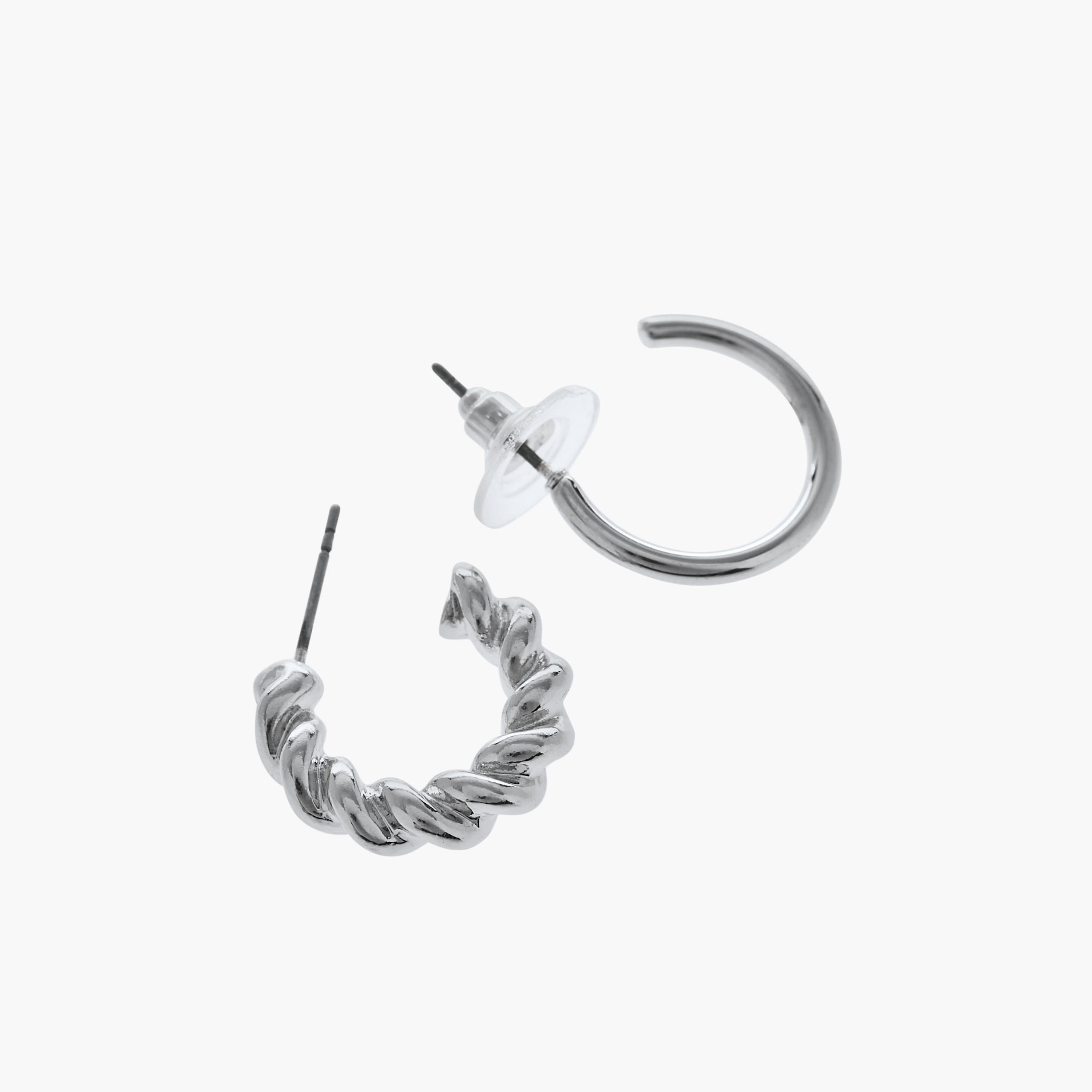 حلقان طوق بلون فضي ومكبس إغلاق - عبوة 6 قطع-women-watchesandjewellery-jewellery-earrings-image-5