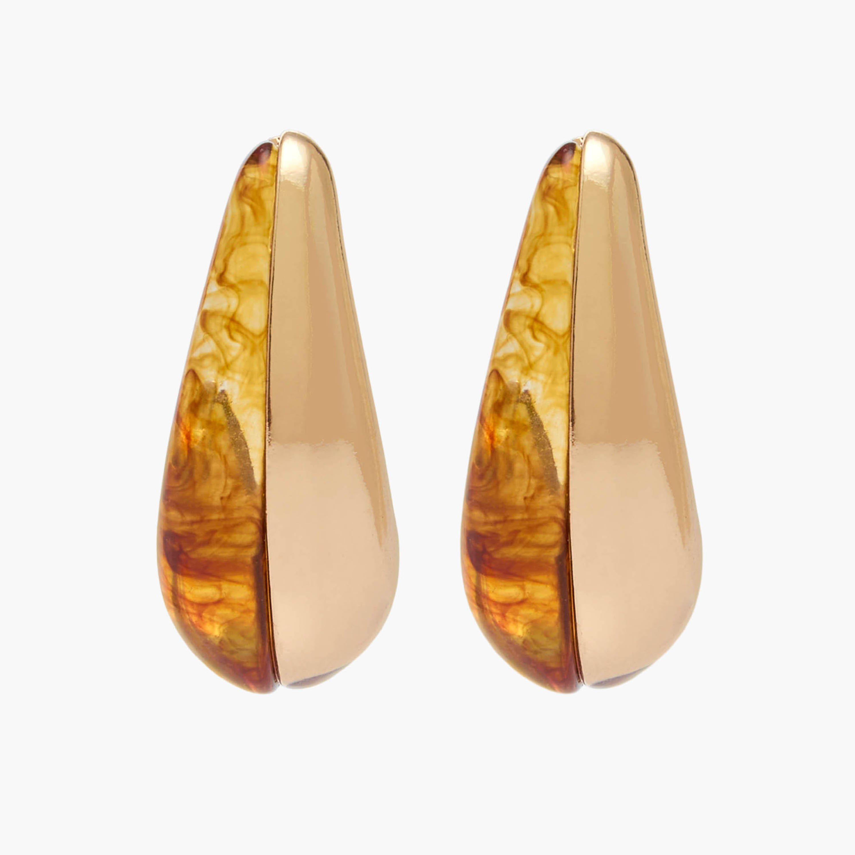 حلق طوق بلون ذهبي ومشبك إغلاق-women-watchesandjewellery-jewellery-earrings-image-1