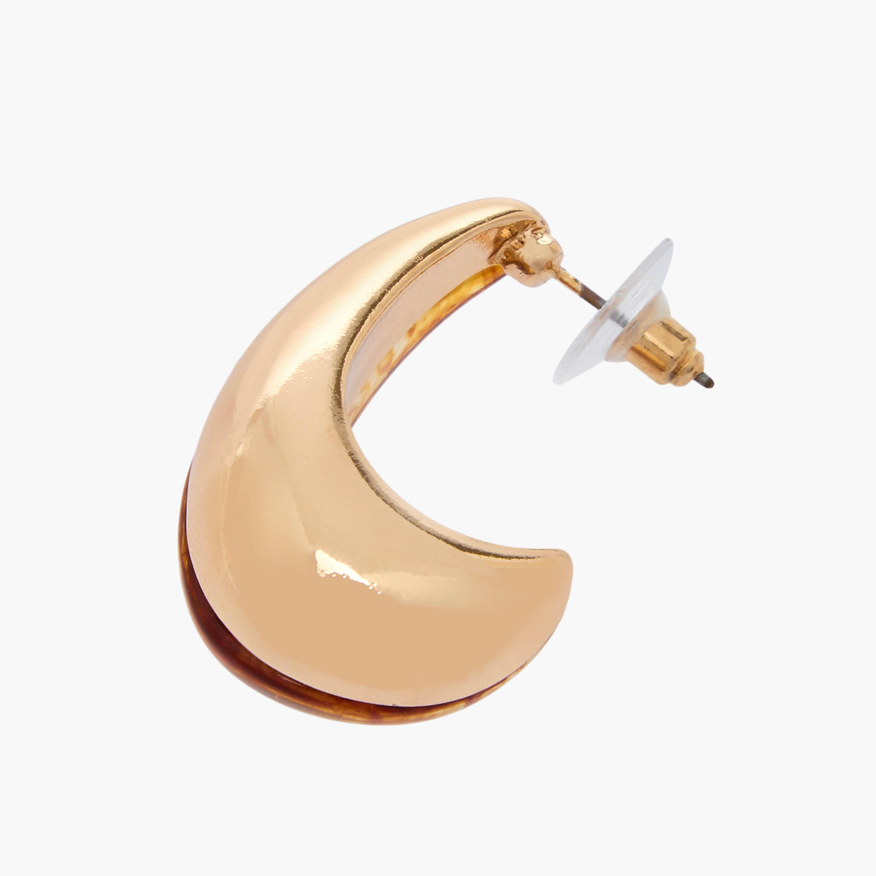 حلق طوق بلون ذهبي ومشبك إغلاق-women-watchesandjewellery-jewellery-earrings-image-3