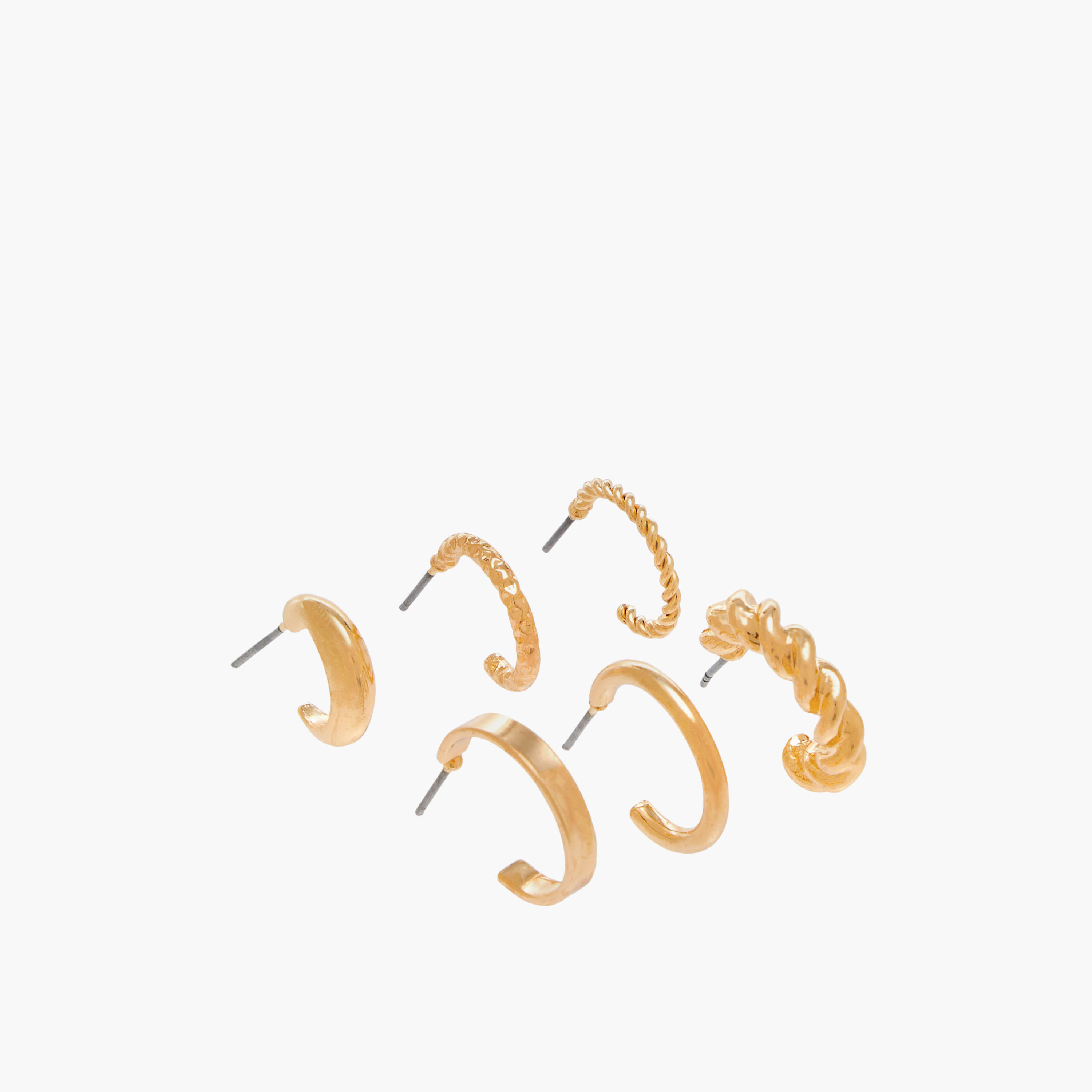 Pack of 6 Metallic Hoop Earrings with Pushback Closure-women-watchesandjewellery-jewellery-earrings-image-2