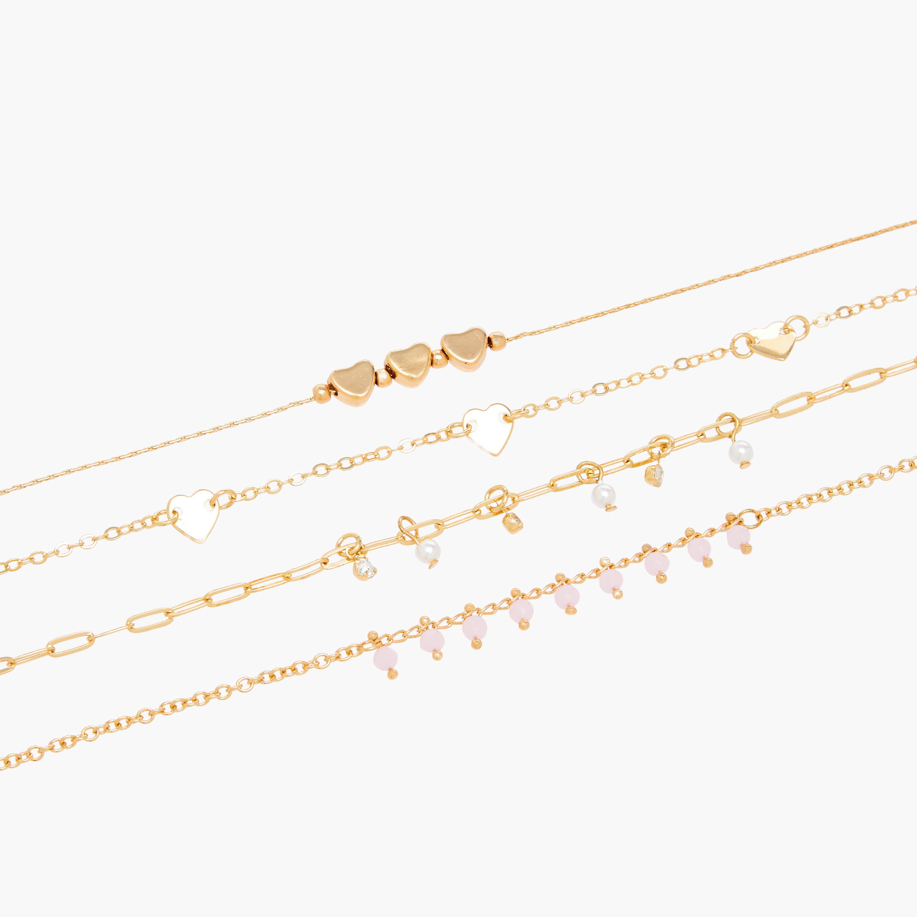 Pack of 4 Metallic Charm Embellished Anklet-women-watchesandjewellery-jewellery-anklets-image-11
