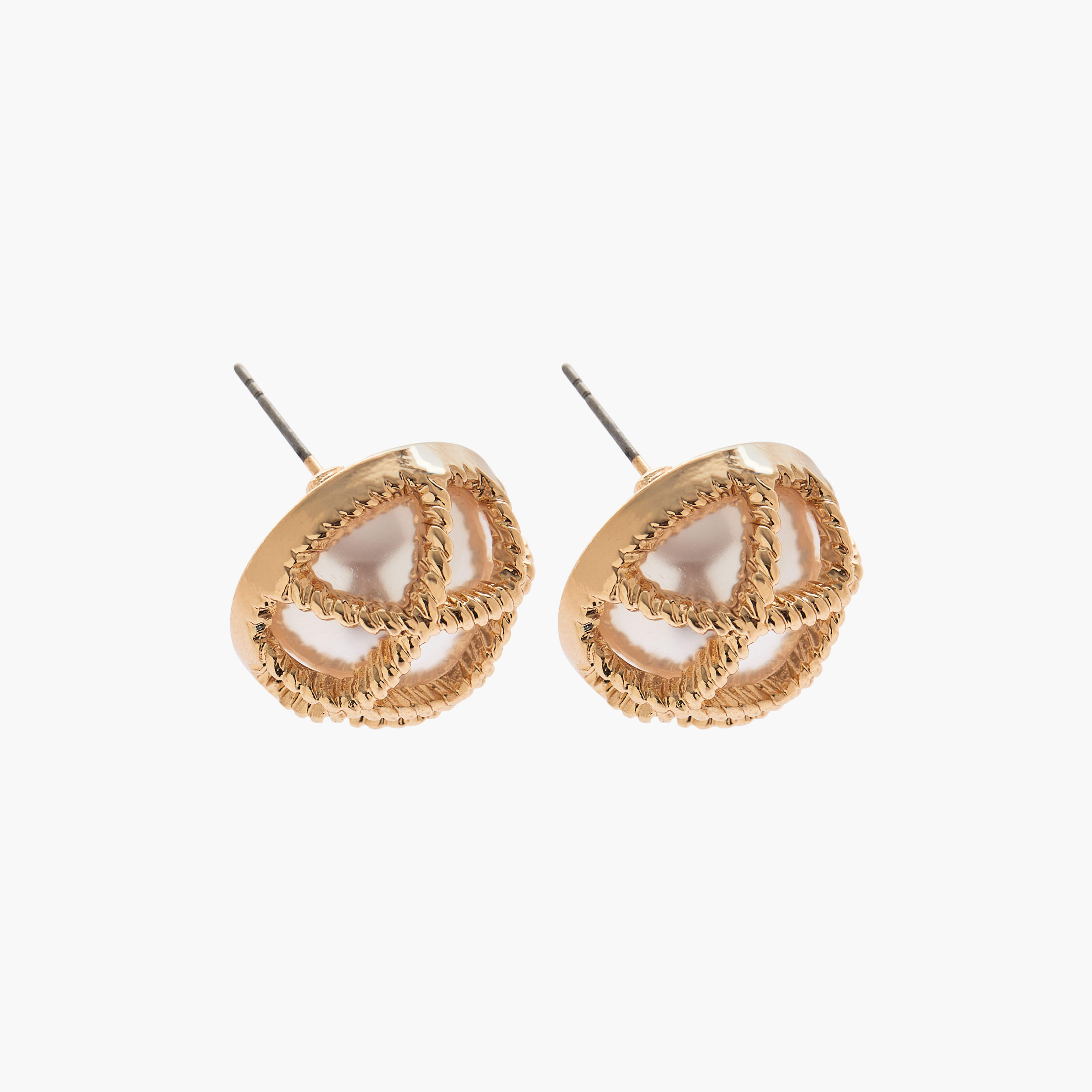 Pack of 2 Gold Tone Studs with Pushback Closure-women-watchesandjewellery-jewellery-earrings-image-2