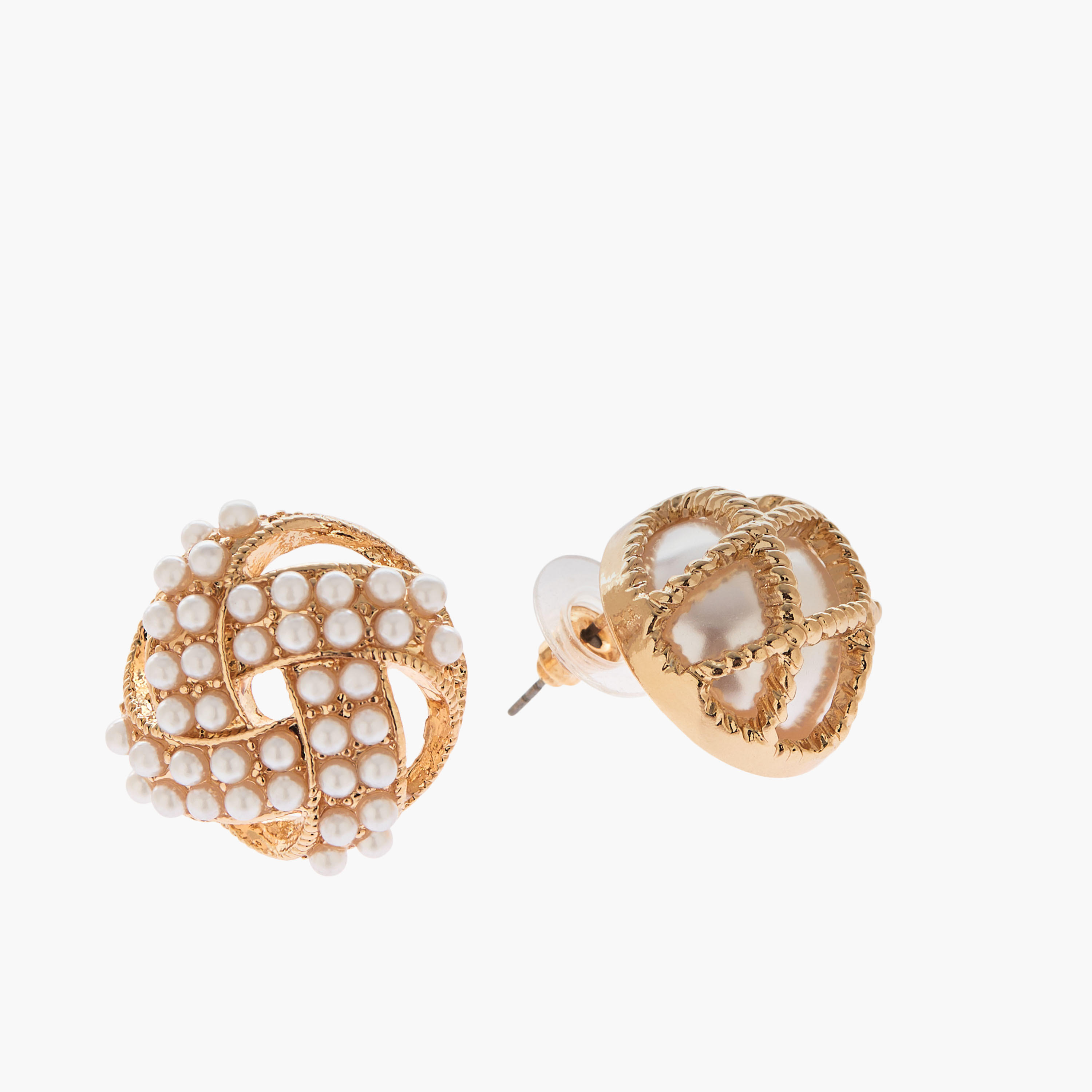 طقم من 2 أقراط بلون ذهبي ومكبس إغلاق خلفي-women-watchesandjewellery-jewellery-earrings-image-4