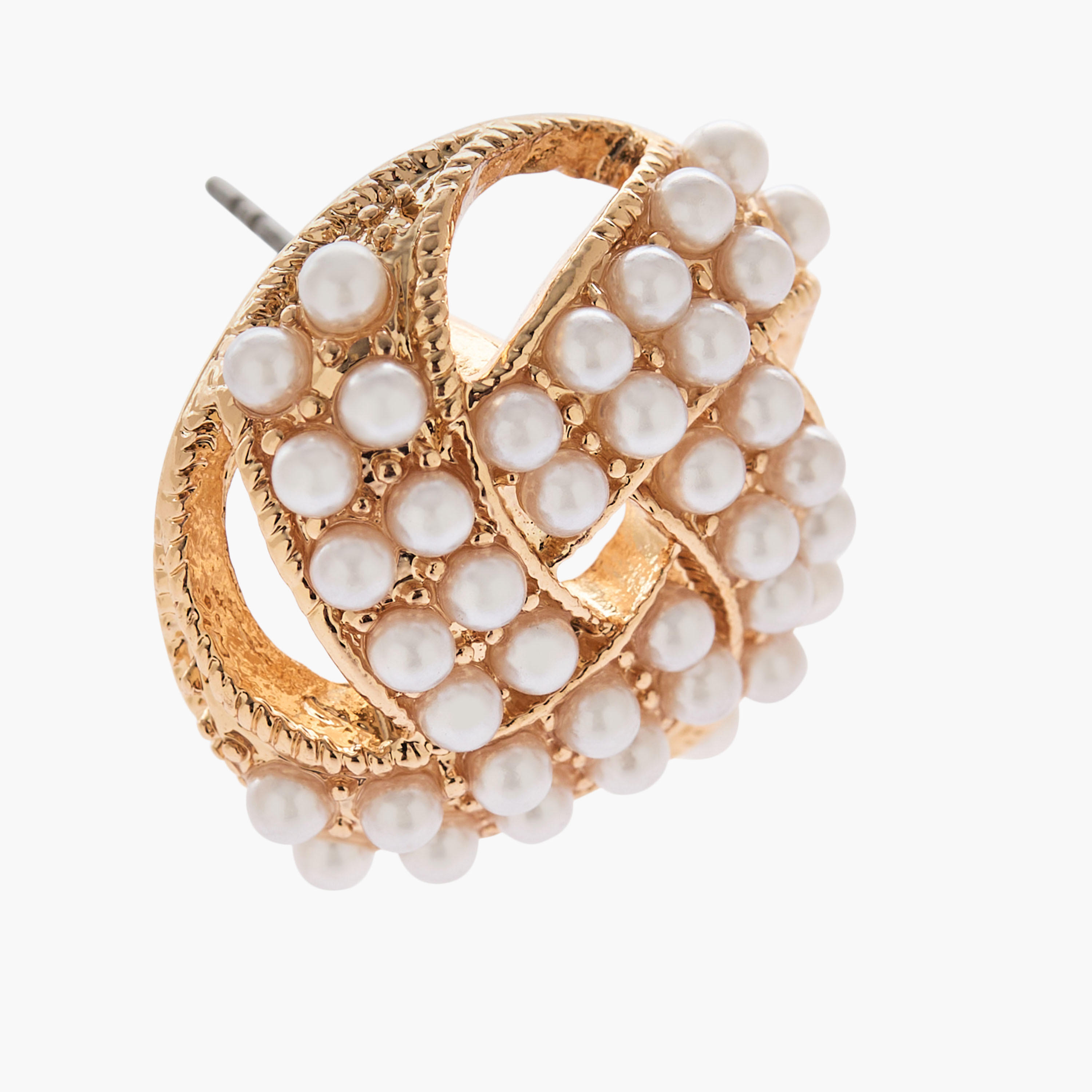 Pack of 2 Gold Tone Studs with Pushback Closure-women-watchesandjewellery-jewellery-earrings-image-5