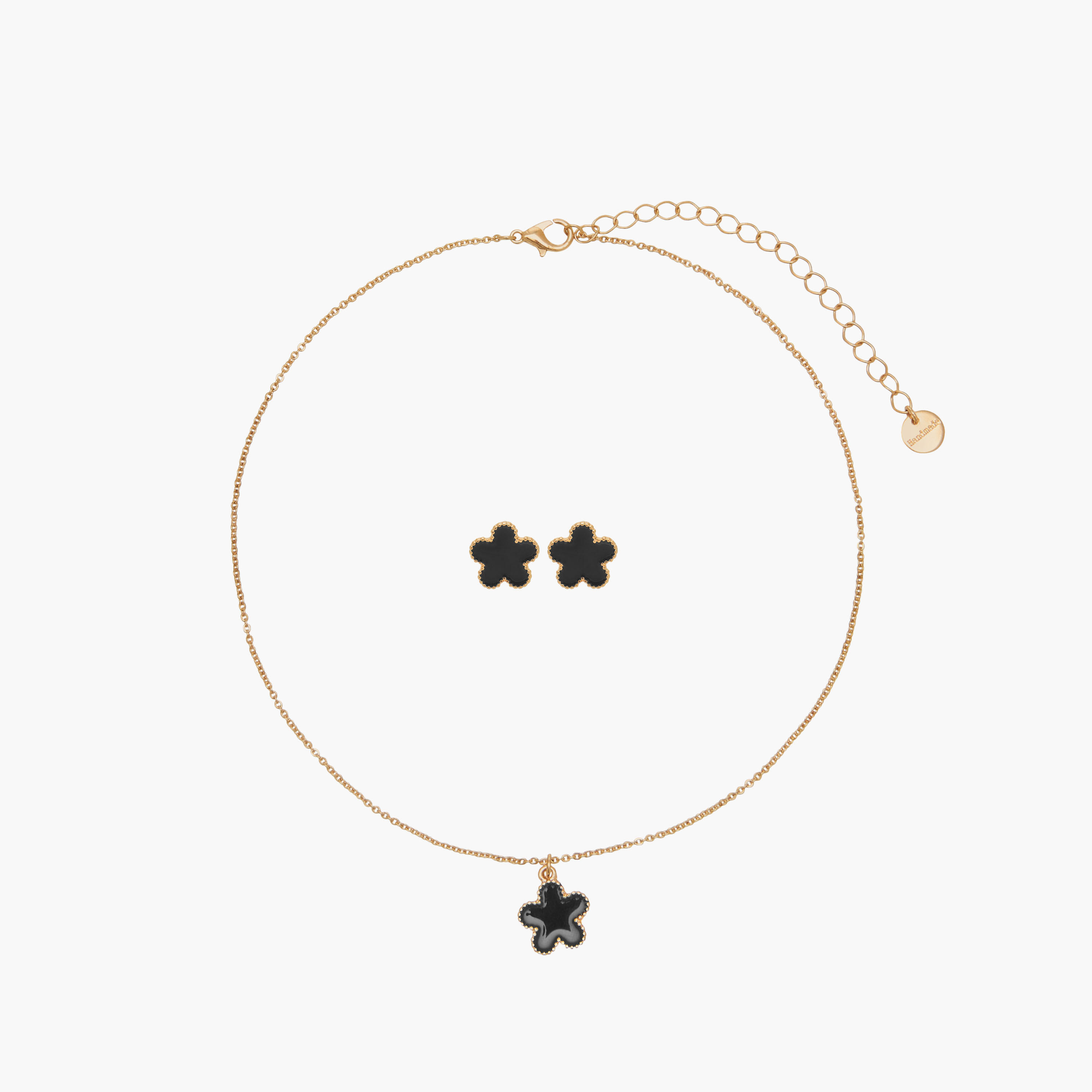 Set of 2 - Floral Embellished Necklace and Earrings-women-watchesandjewellery-jewellery-jewellerysets-image-1