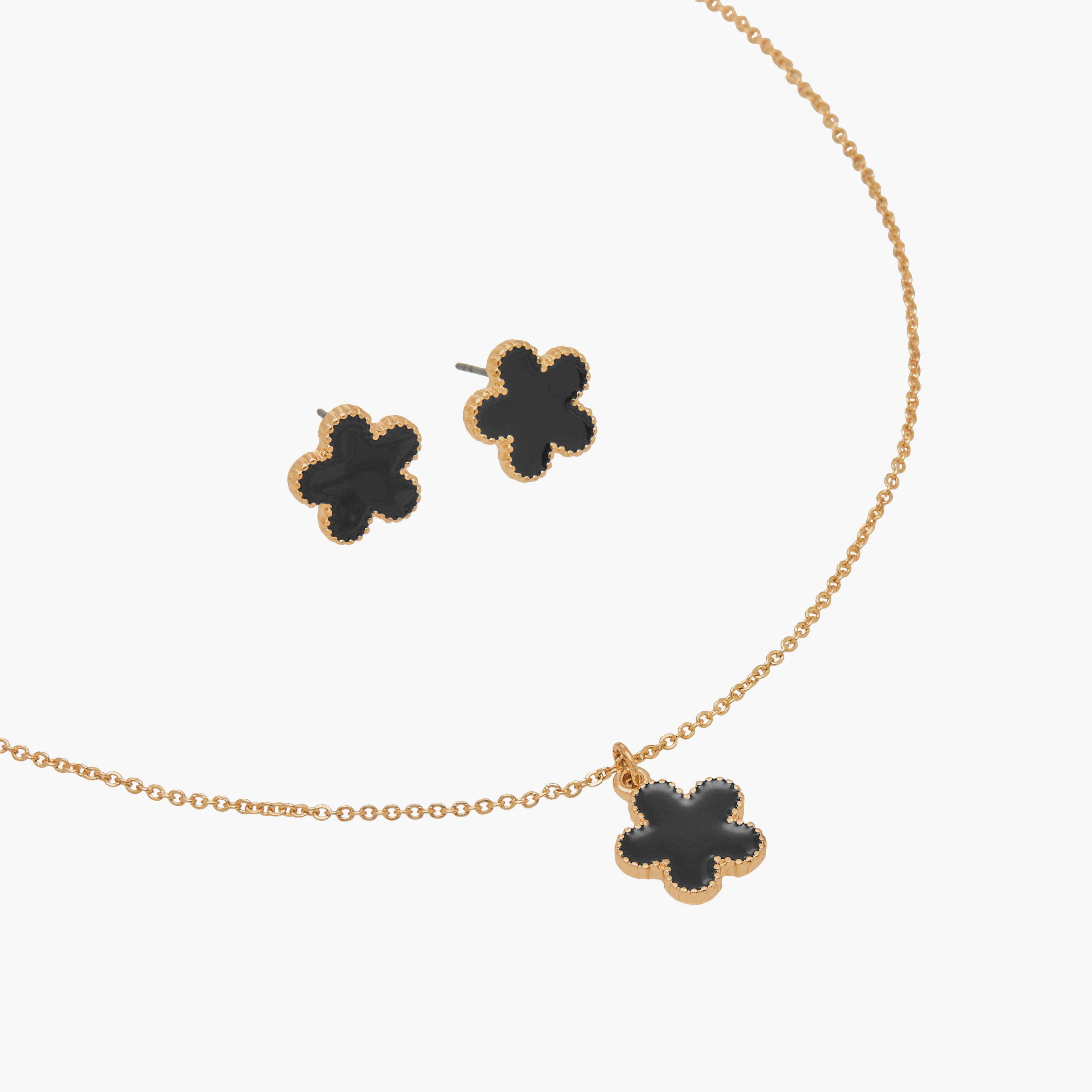 Set of 2 - Floral Embellished Necklace and Earrings-women-watchesandjewellery-jewellery-jewellerysets-image-2
