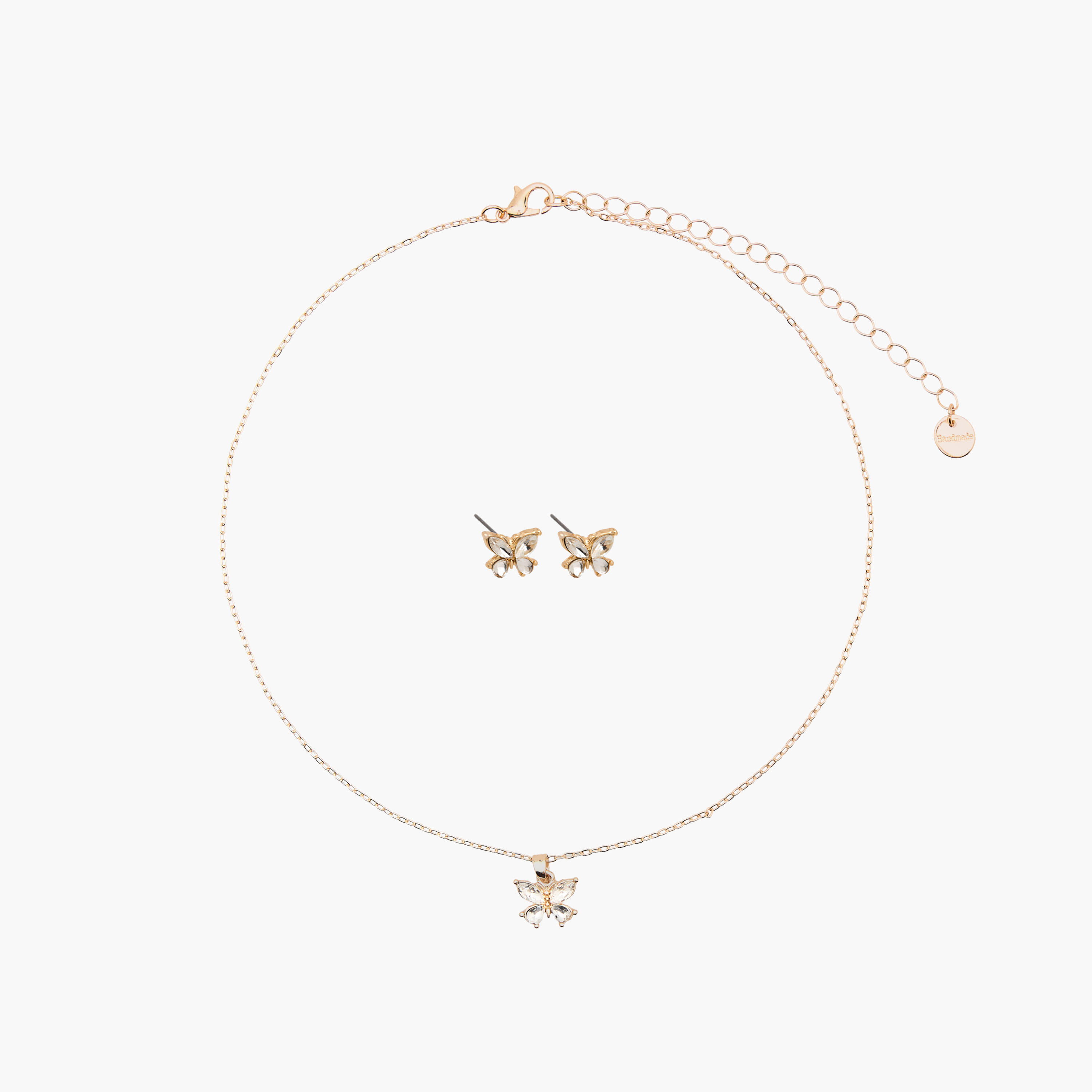 Set of 2 - Stone Embellished Necklace and Earrings-women-watchesandjewellery-jewellery-jewellerysets-image-1