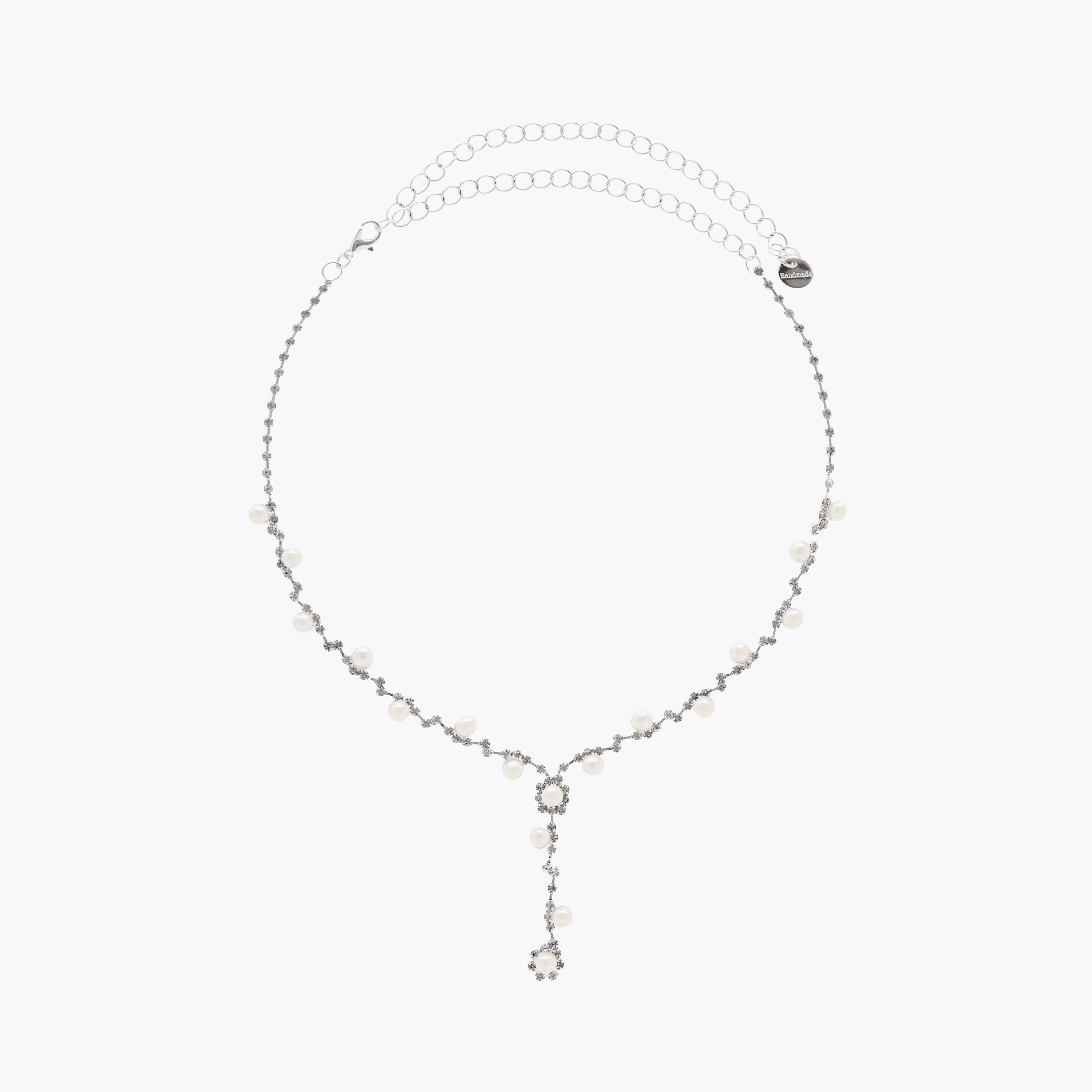 طقم عقد وحلقان معدن مرصّع بالألماس-women-watchesandjewellery-jewellery-jewellerysets-image-2