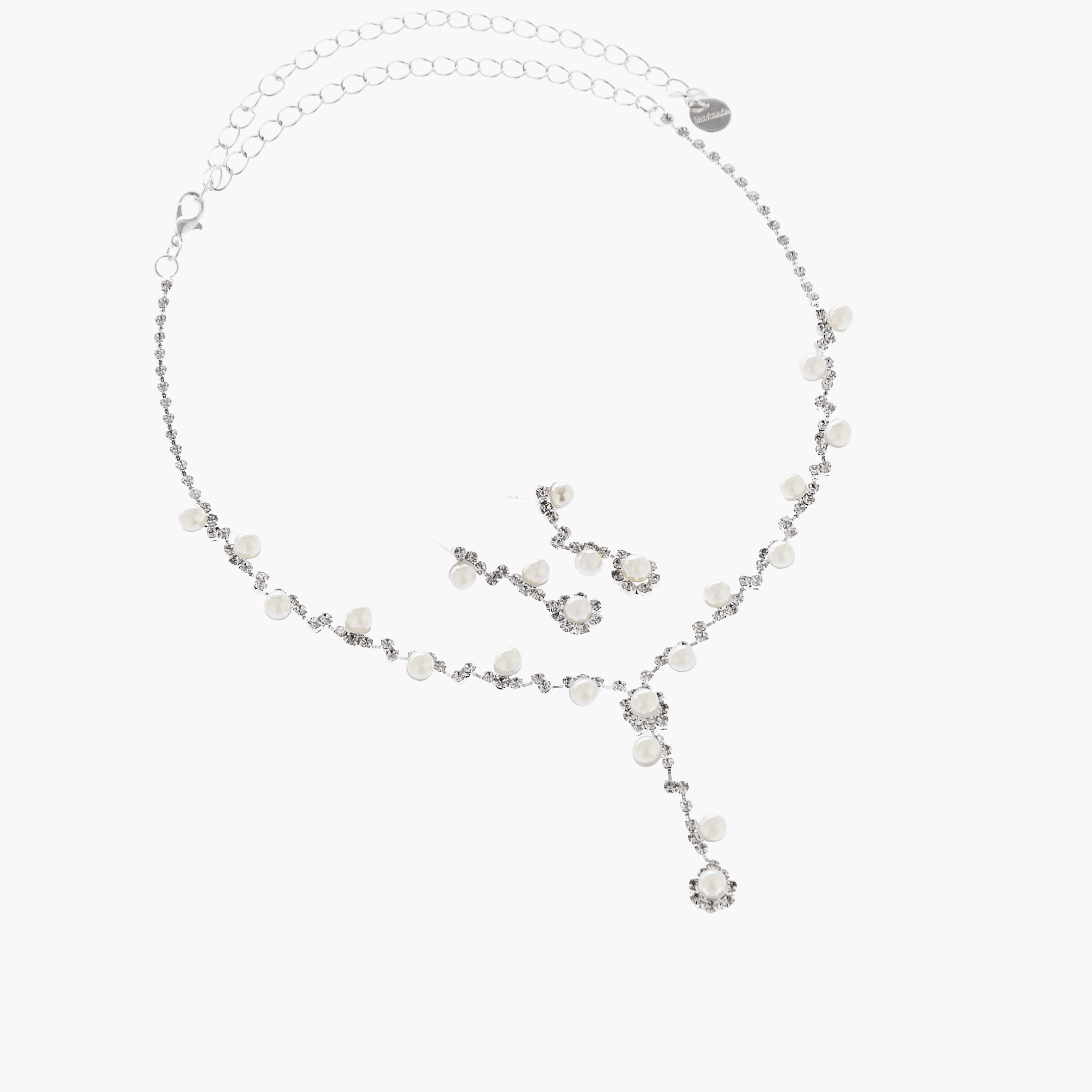 طقم عقد وحلقان معدن مرصّع بالألماس-women-watchesandjewellery-jewellery-jewellerysets-image-5