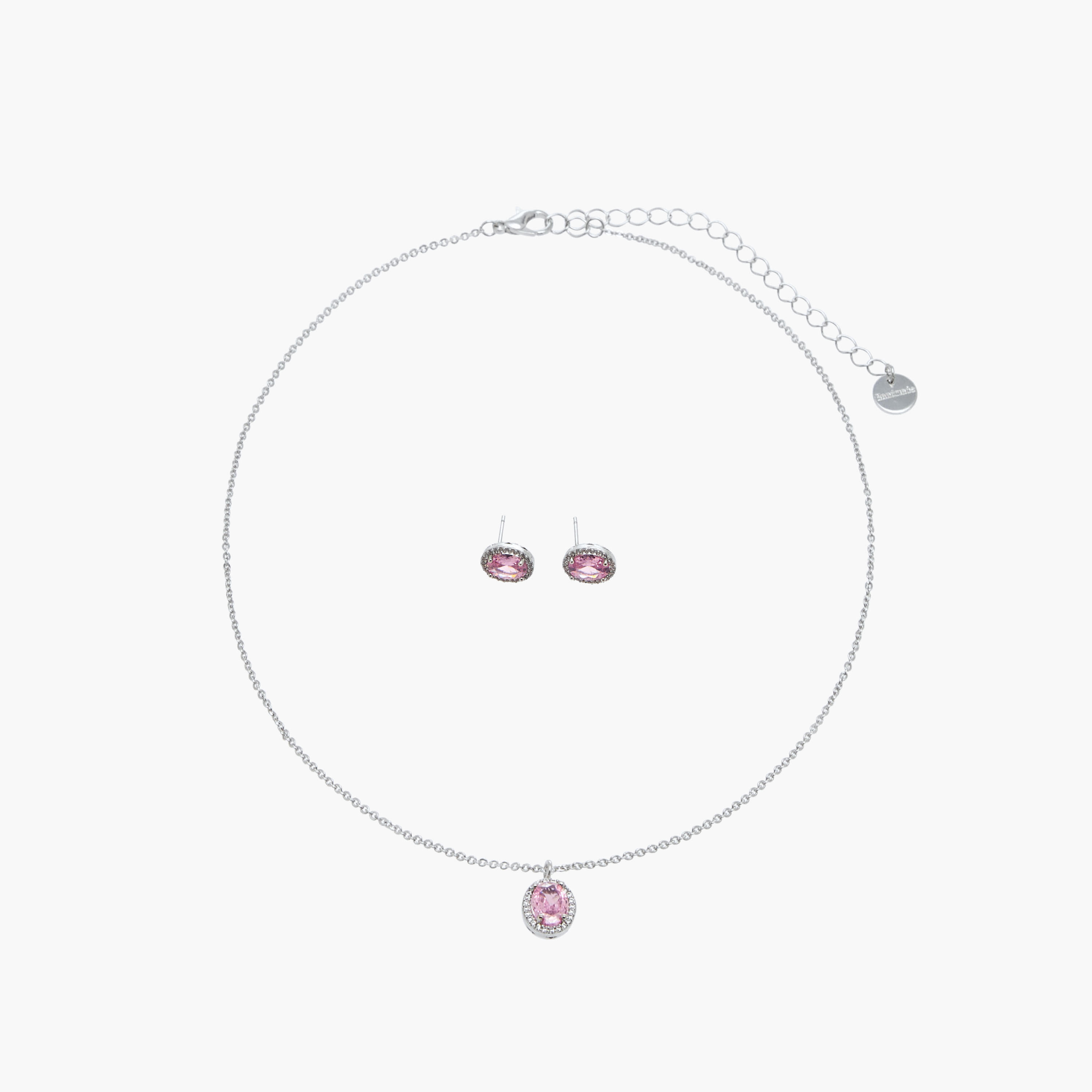 Set of 2 - Embellished Cubic Zirconia Necklace and Earrings-women-watchesandjewellery-jewellery-jewellerysets-image-1
