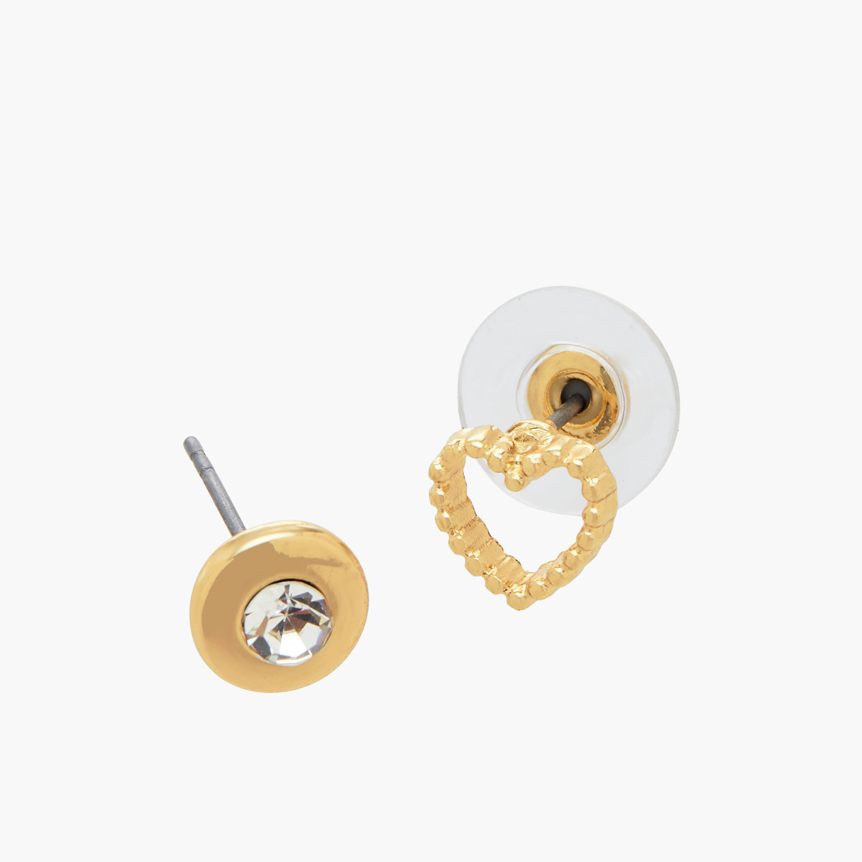 حلقان دبوس بلون ذهبي ومكبس إغلاق - عبوة 6 قطع-women-watchesandjewellery-jewellery-earrings-image-4