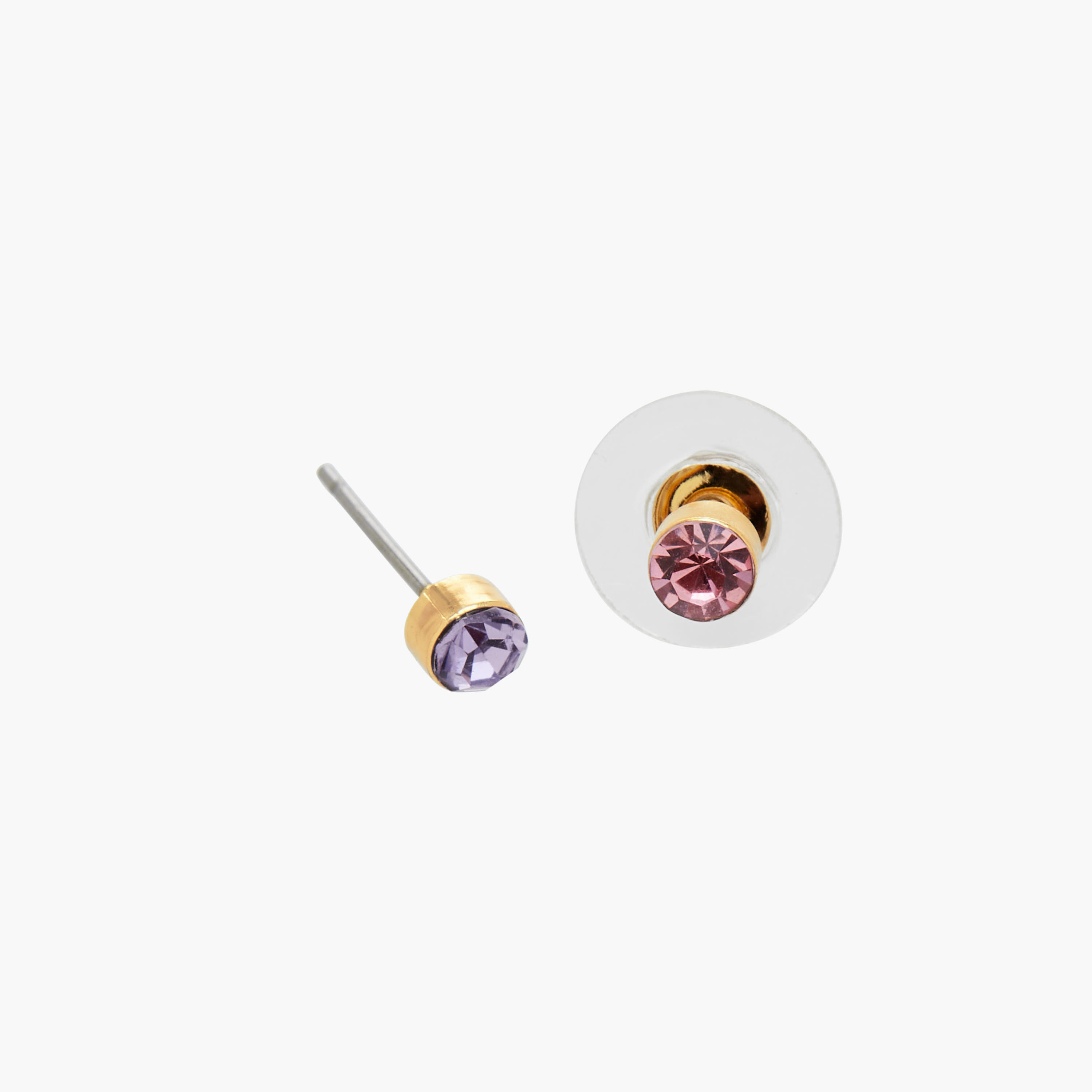 حلقان دبوس بلون ذهبي وزينة أحجار ومكبس إغلاق - عبوة 6 قطع-women-watchesandjewellery-jewellery-earrings-image-4