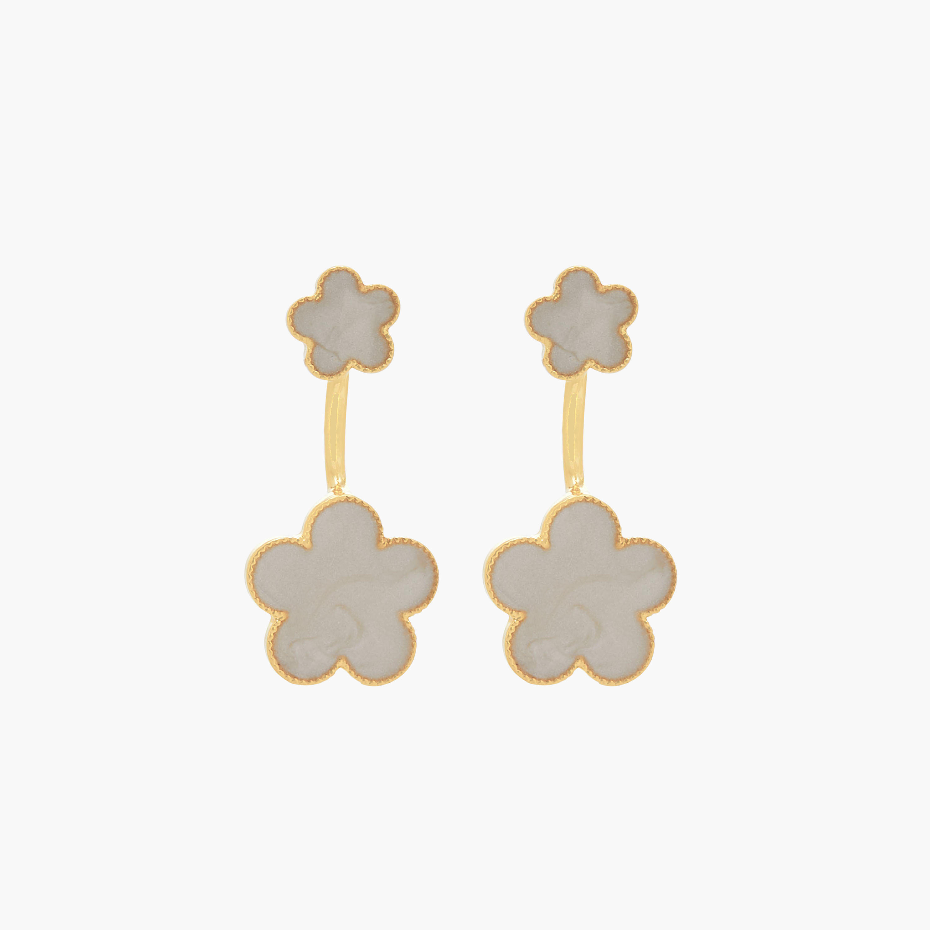 Gold Tone Floral Drop Earrings with Pushback Closure-women-watchesandjewellery-jewellery-earrings-image-1