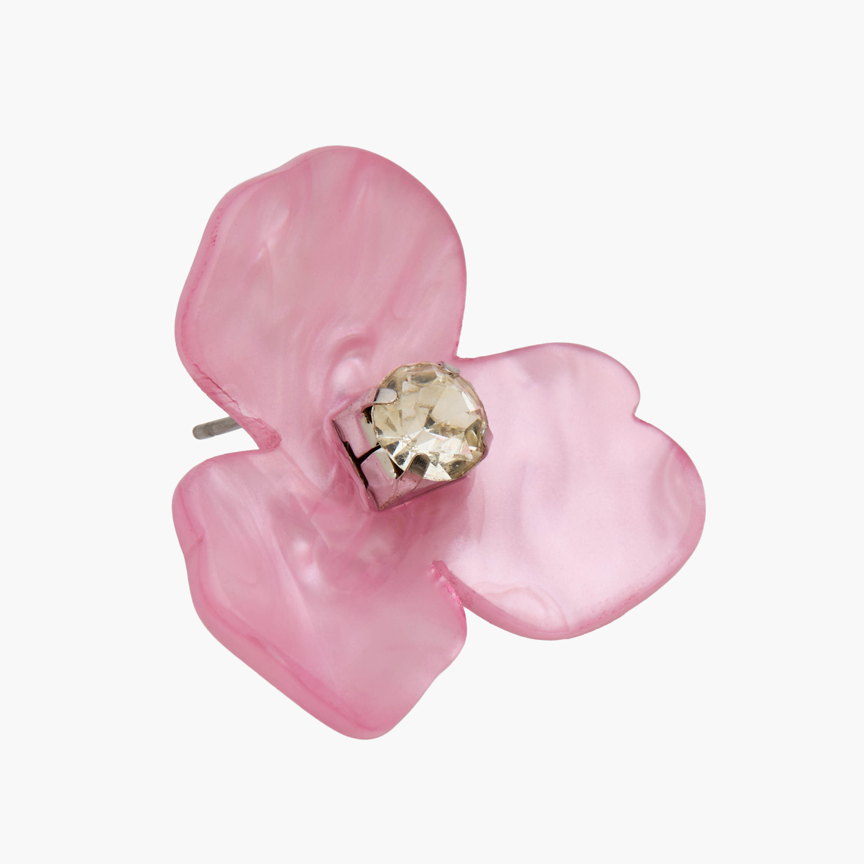 Silver Tone Floral Stone Embellished Earrings with Pushback Closure-women-watchesandjewellery-jewellery-earrings-image-3