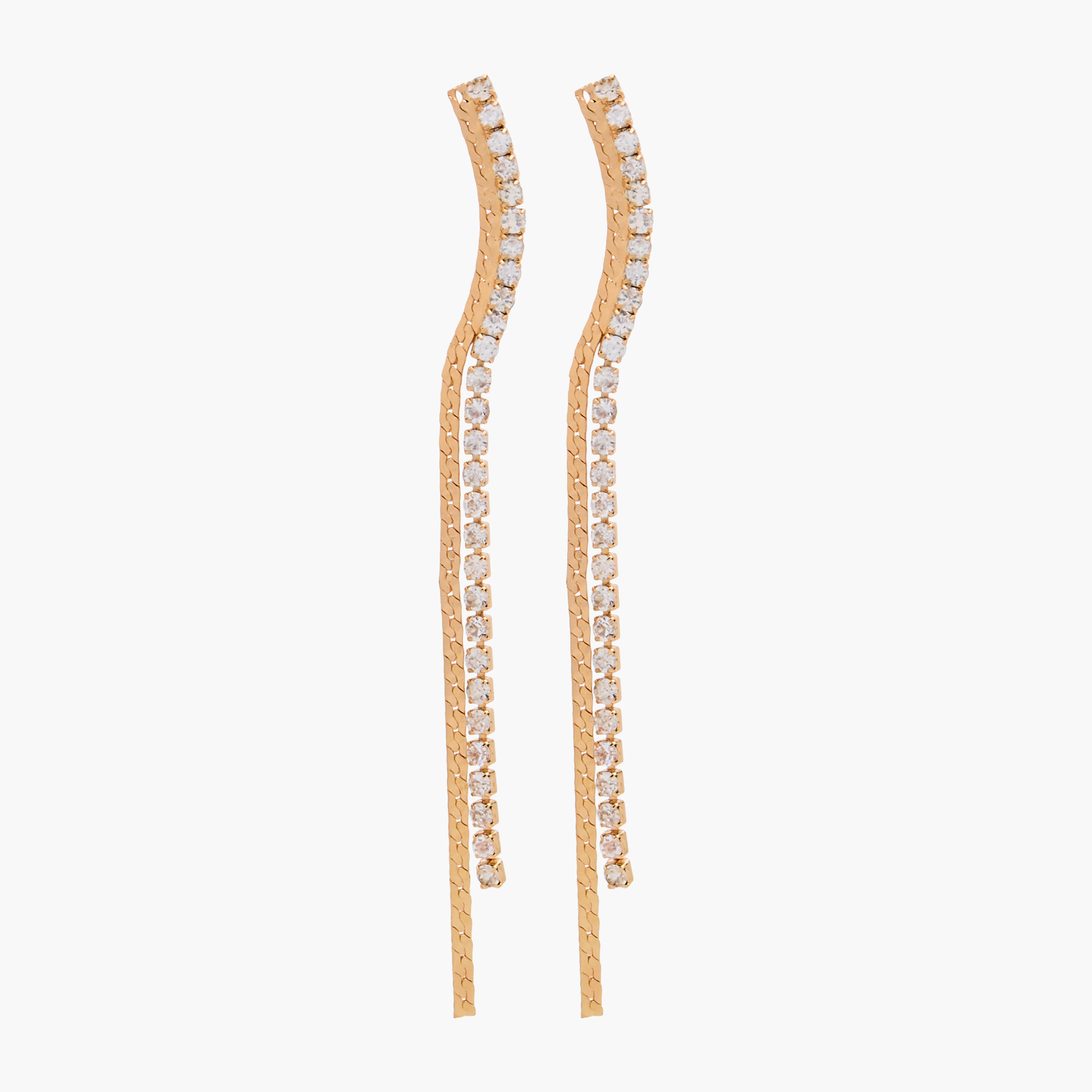 Gold Tone Stone Embellished Earrings with Pushback Closure-women-watchesandjewellery-jewellery-earrings-image-2