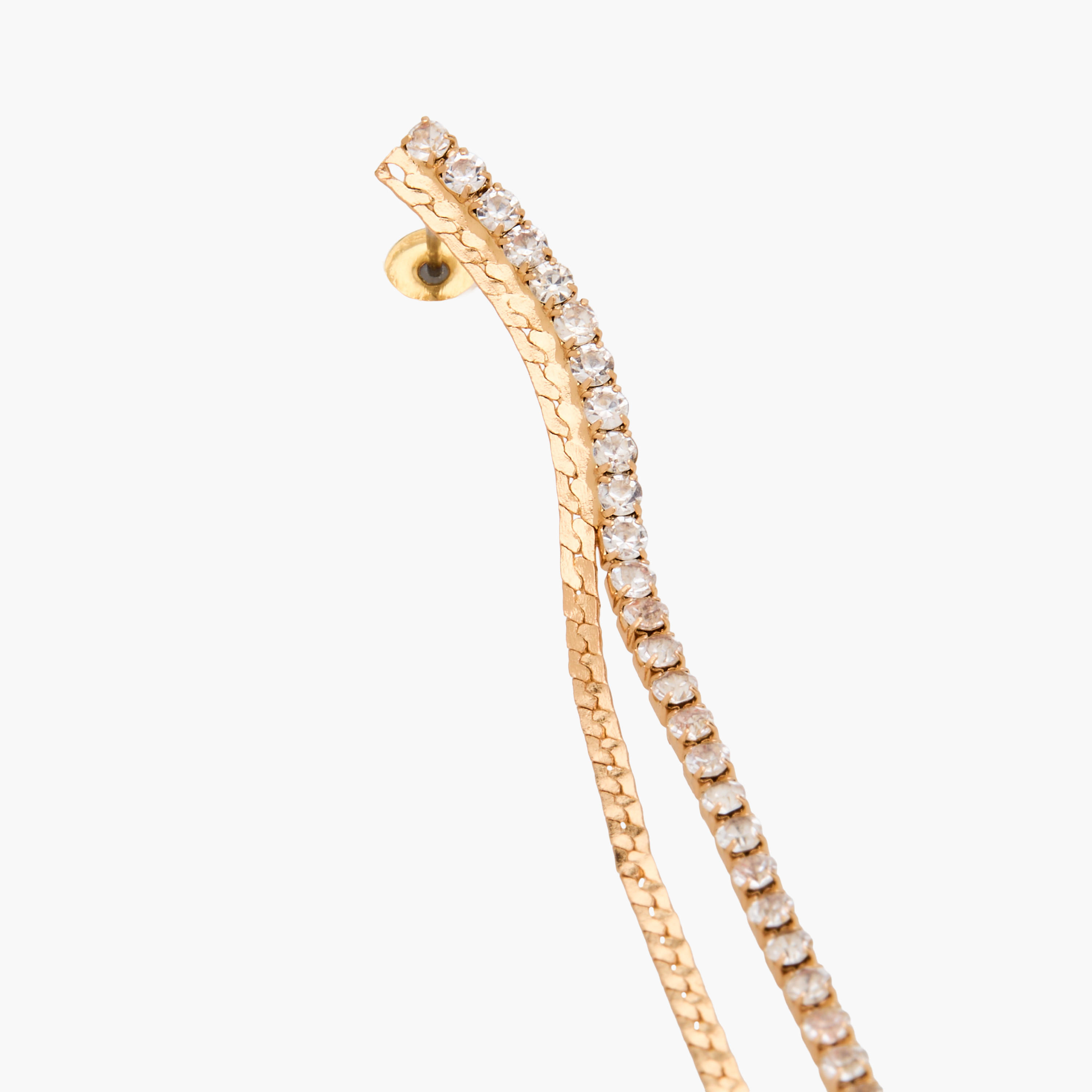 Gold Tone Stone Embellished Earrings with Pushback Closure-women-watchesandjewellery-jewellery-earrings-image-6
