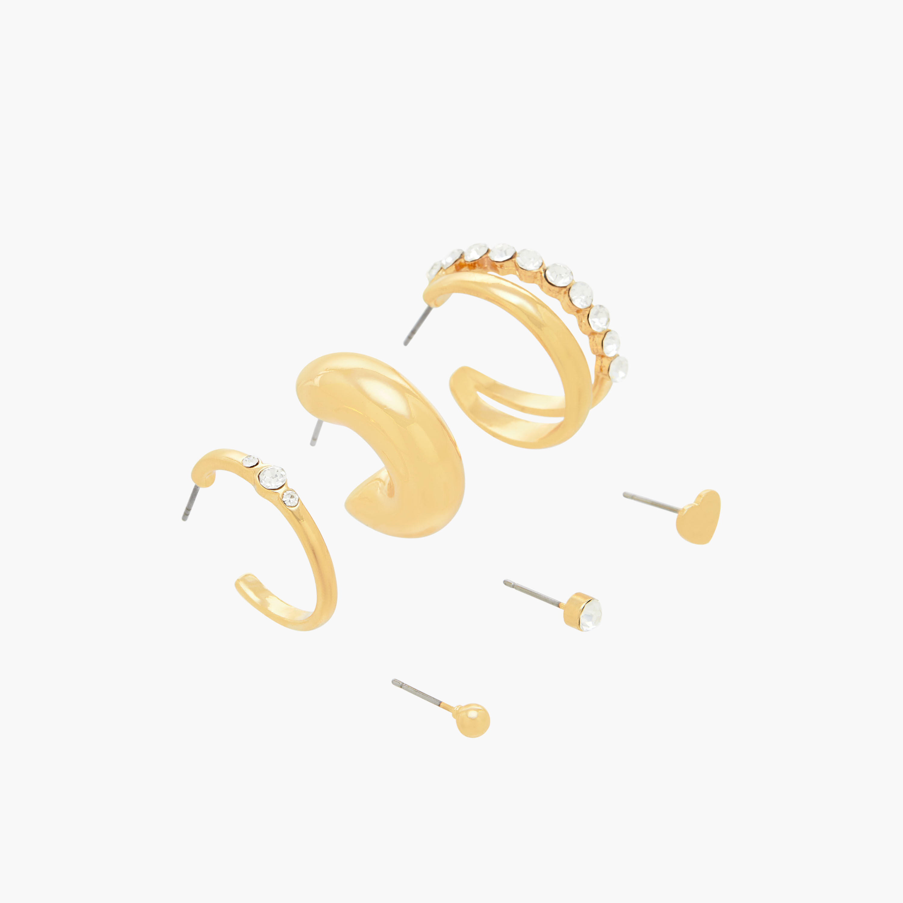 Pack of 6 Gold Tone Earrings with Pushback Closure-women-watchesandjewellery-jewellery-earrings-image-2
