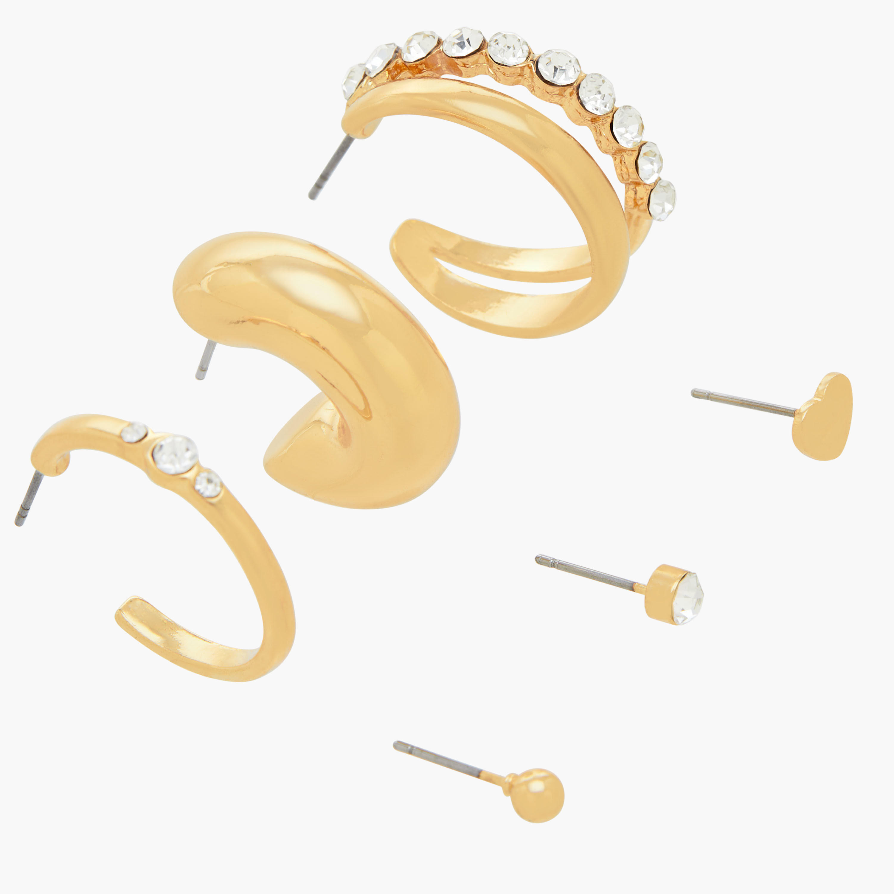 Pack of 6 Gold Tone Earrings with Pushback Closure-women-watchesandjewellery-jewellery-earrings-image-3