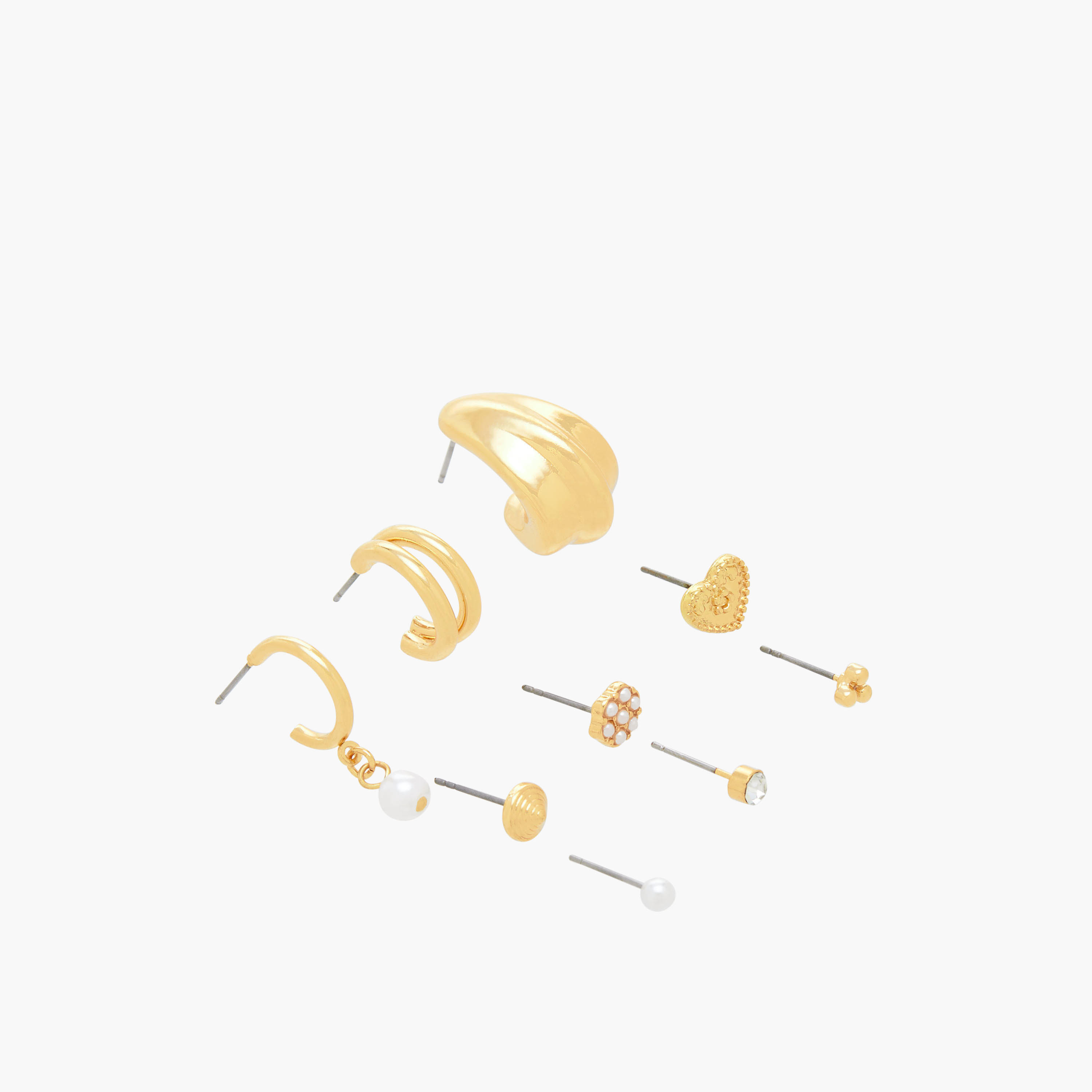 Pack of 9 Gold Tone Earrings with Pushback Closure-women-watchesandjewellery-jewellery-earrings-image-2