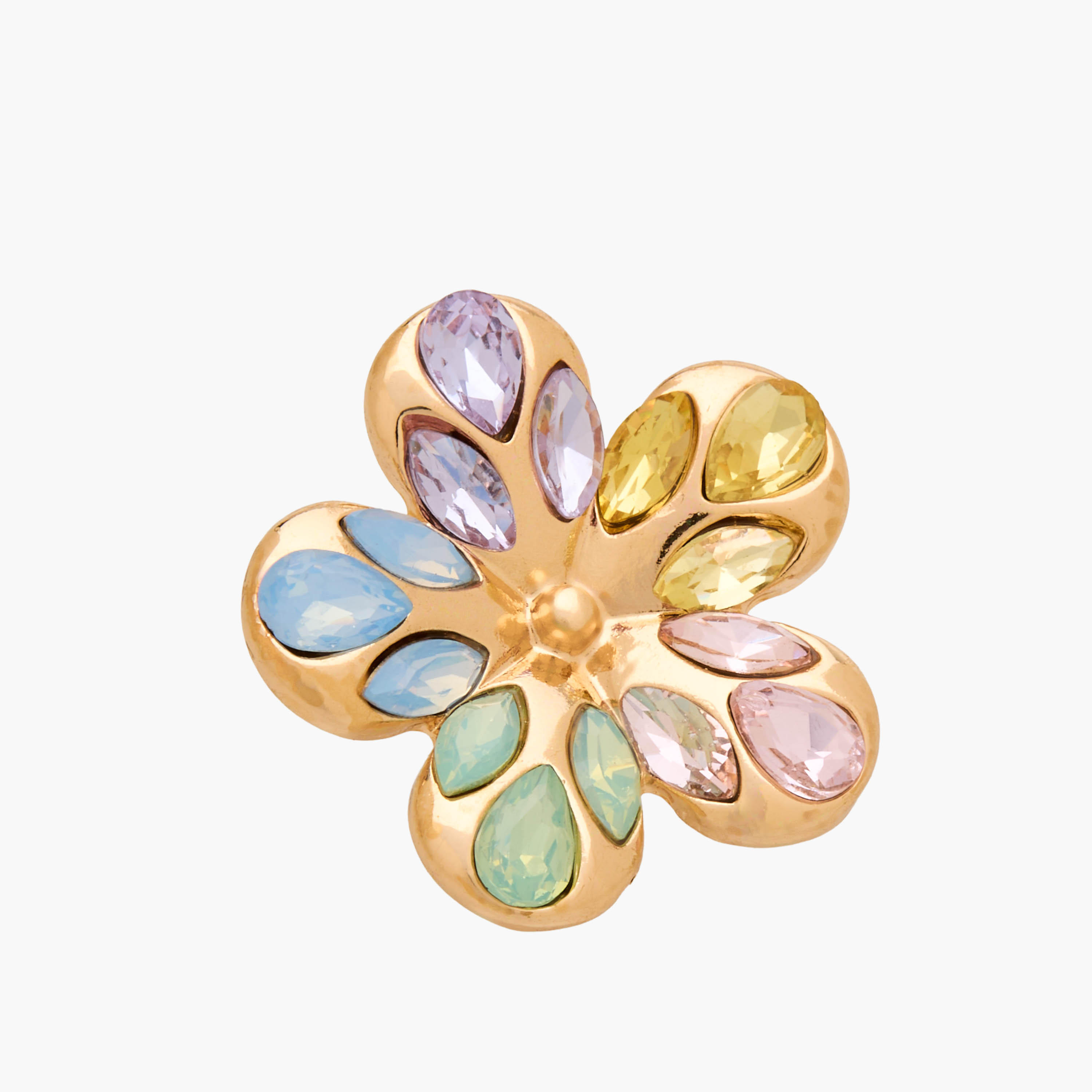 Metal Floral Shaped Embellished Stud Earrings with Pushback Closure-women-watchesandjewellery-jewellery-earrings-image-4