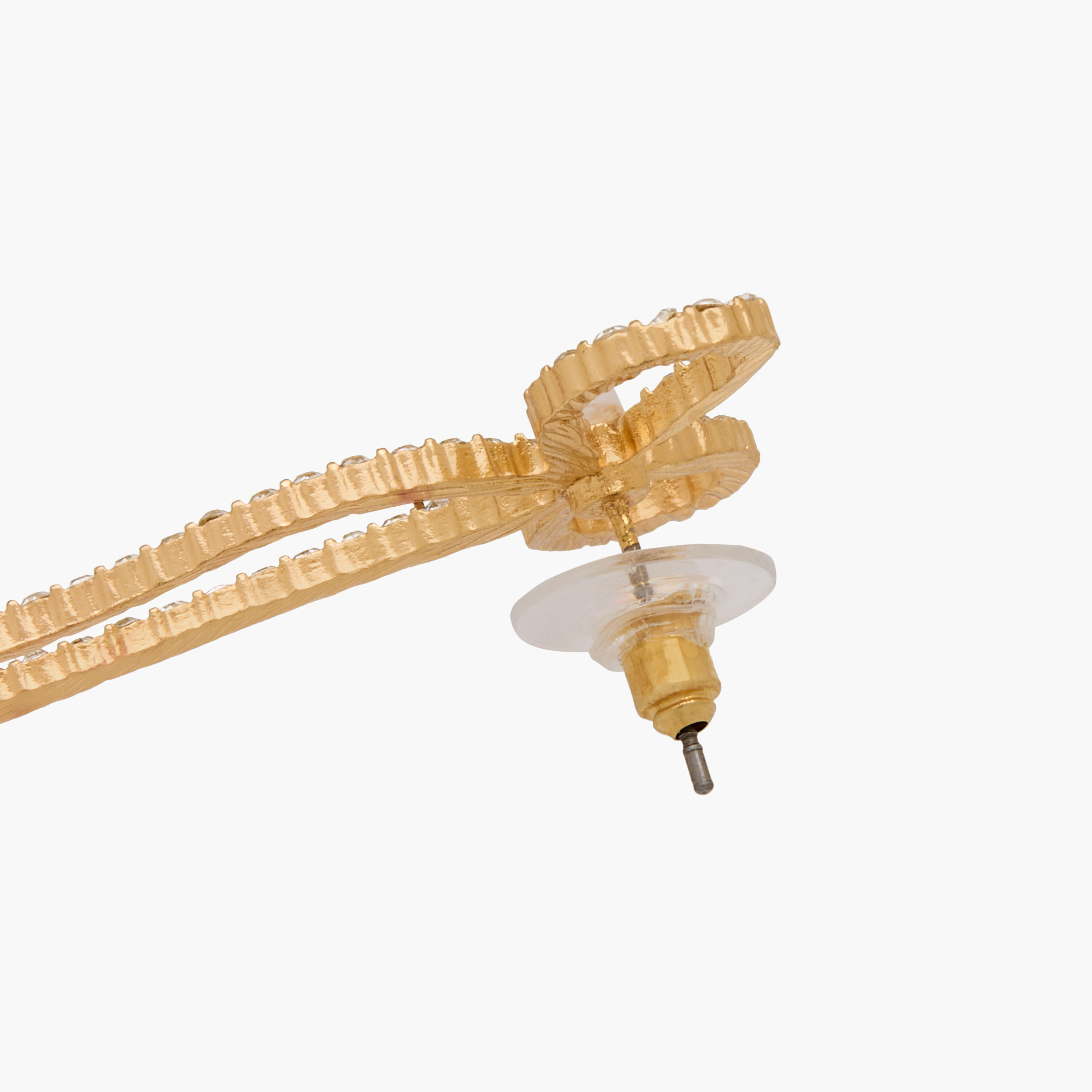 طقم حلق معدني بتصميم فيونكة مع مكبس إغلاق خلفي – قطعتين-women-watchesandjewellery-jewellery-earrings-image-5