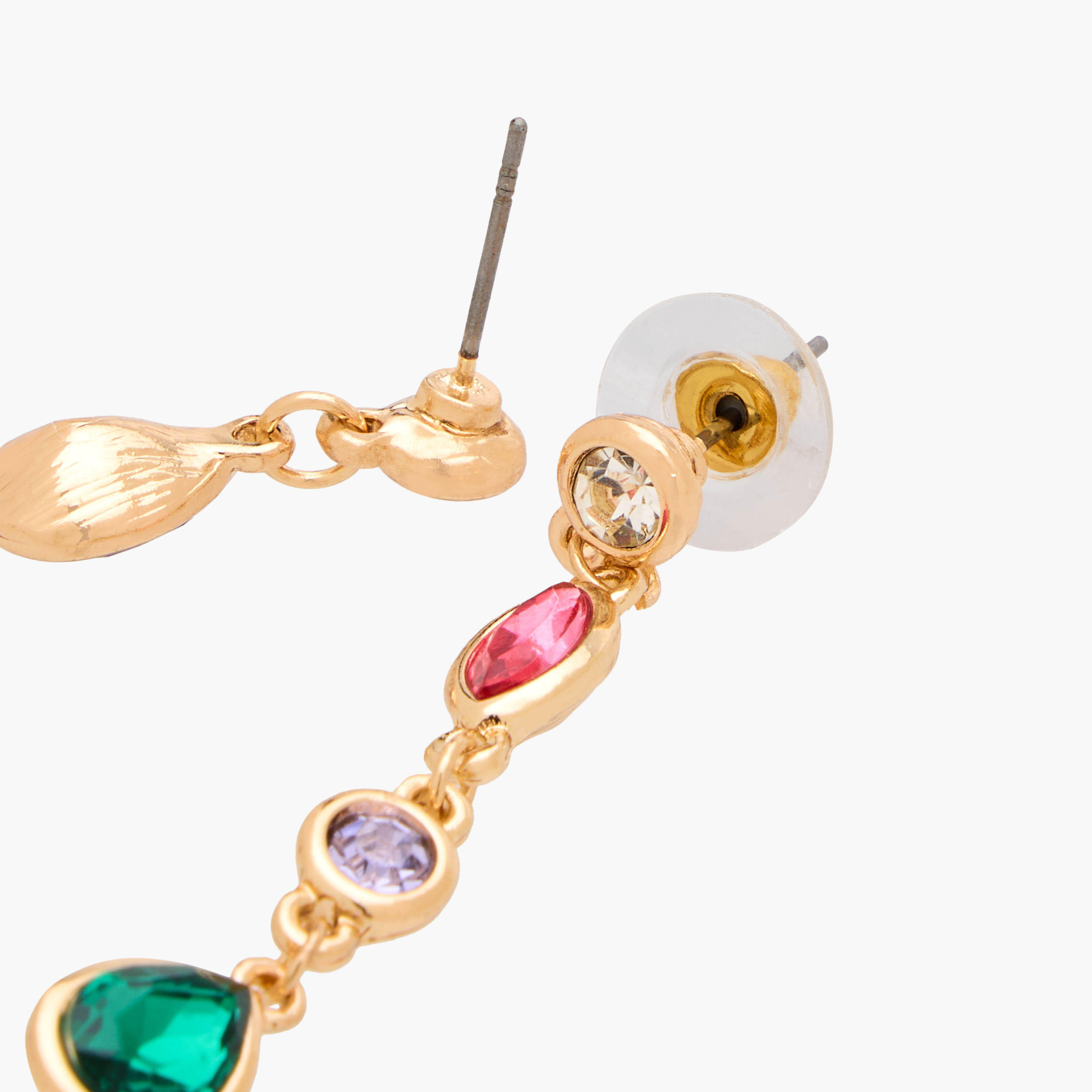 Pack of 2 Gold Tone Stone Embellished Dangling Earrings with Pushback Closure-women-watchesandjewellery-jewellery-earrings-image-6