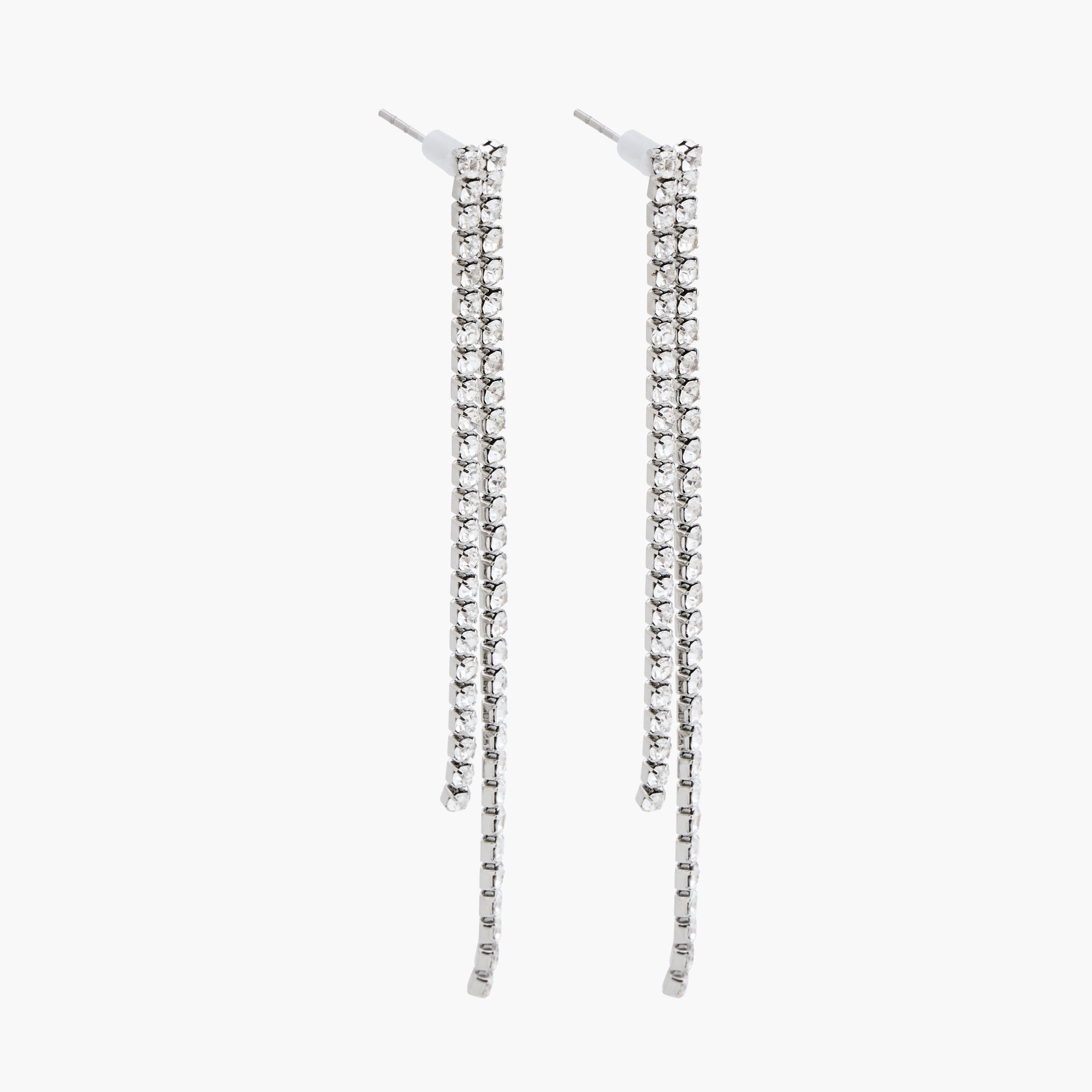 حلقان فضية اللون بتزيينات حجر وبمكبس إغلاق خلفي - طقم من زوجين-women-watchesandjewellery-jewellery-earrings-image-2