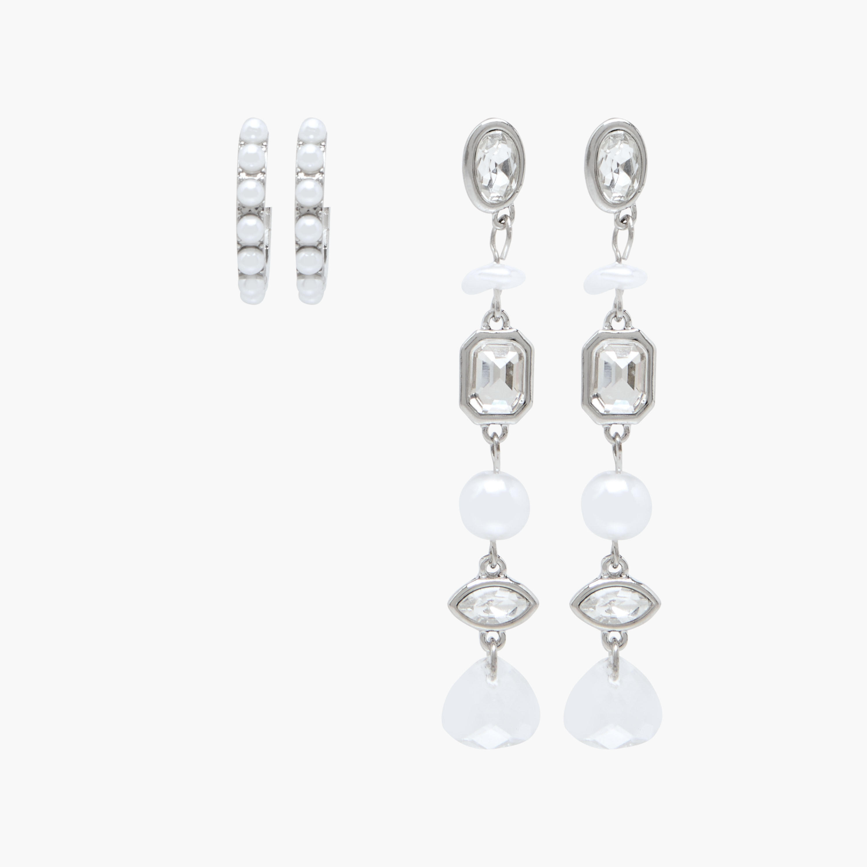 Pack of 2 Embellished Earrings with Pushback Closure-women-watchesandjewellery-jewellery-earrings-image-1