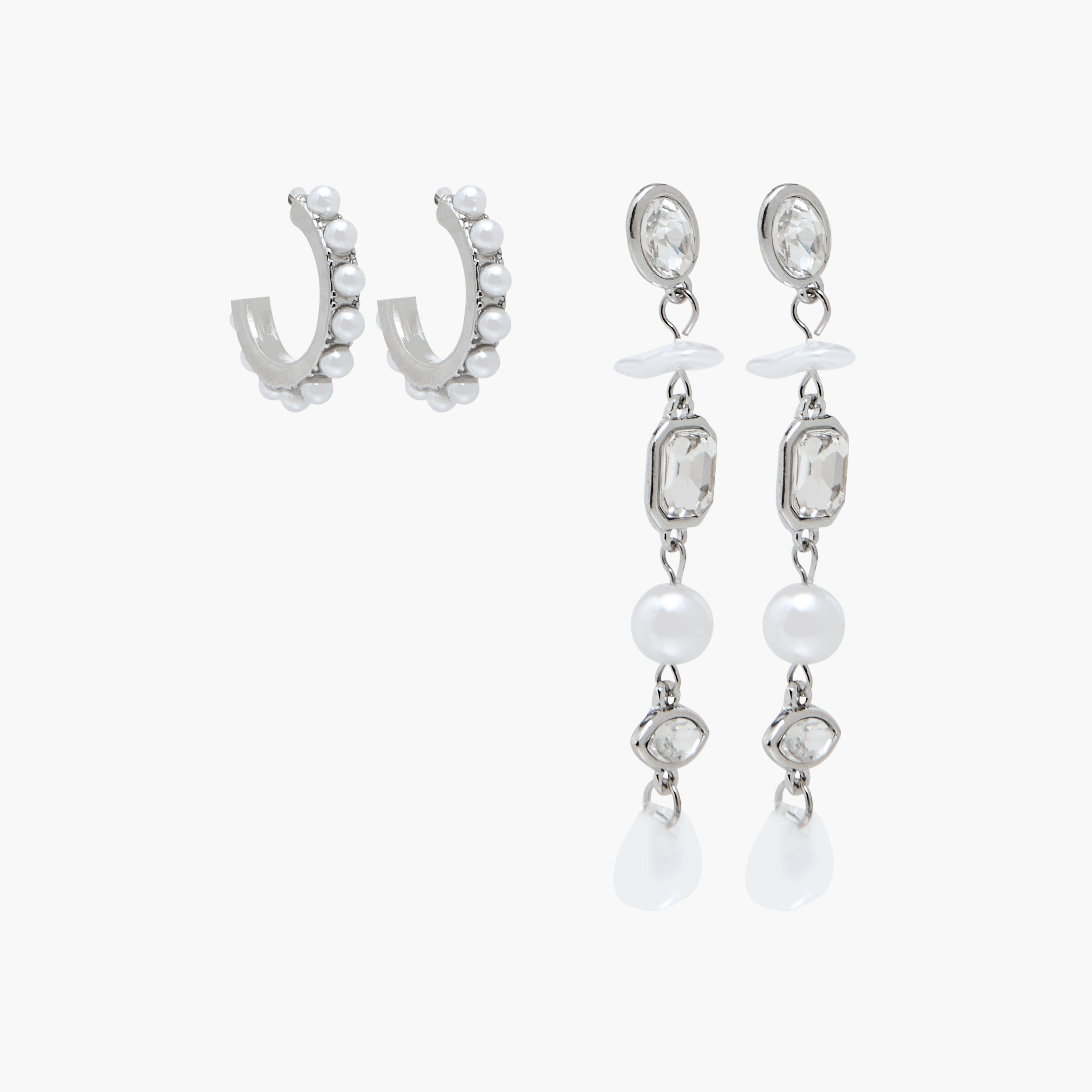 Pack of 2 Embellished Earrings with Pushback Closure-women-watchesandjewellery-jewellery-earrings-image-2