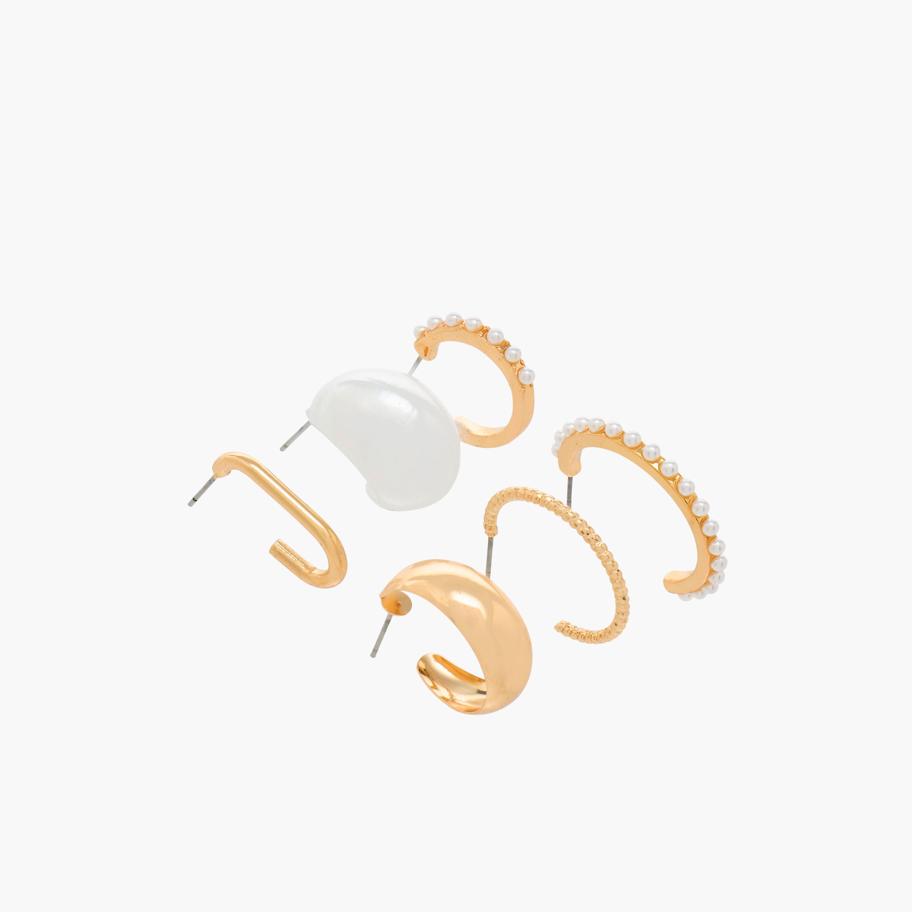 Pack of 6 Gold Tone Hoop Earrings with Pushback Closure-women-watchesandjewellery-jewellery-earrings-image-2