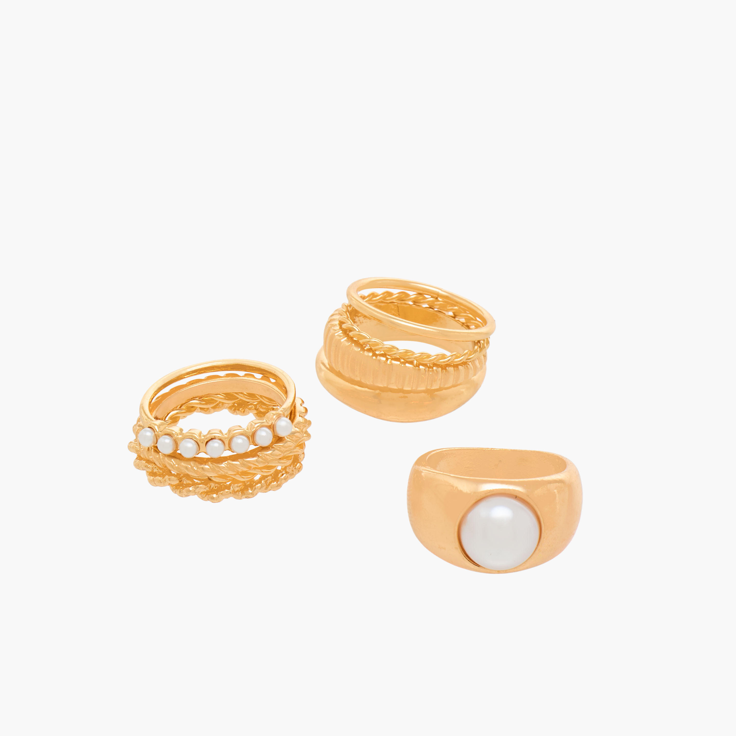 Set of 8 - Stackable Gold Tone Ring with Assorted Design-women-watchesandjewellery-jewellery-rings-image-2