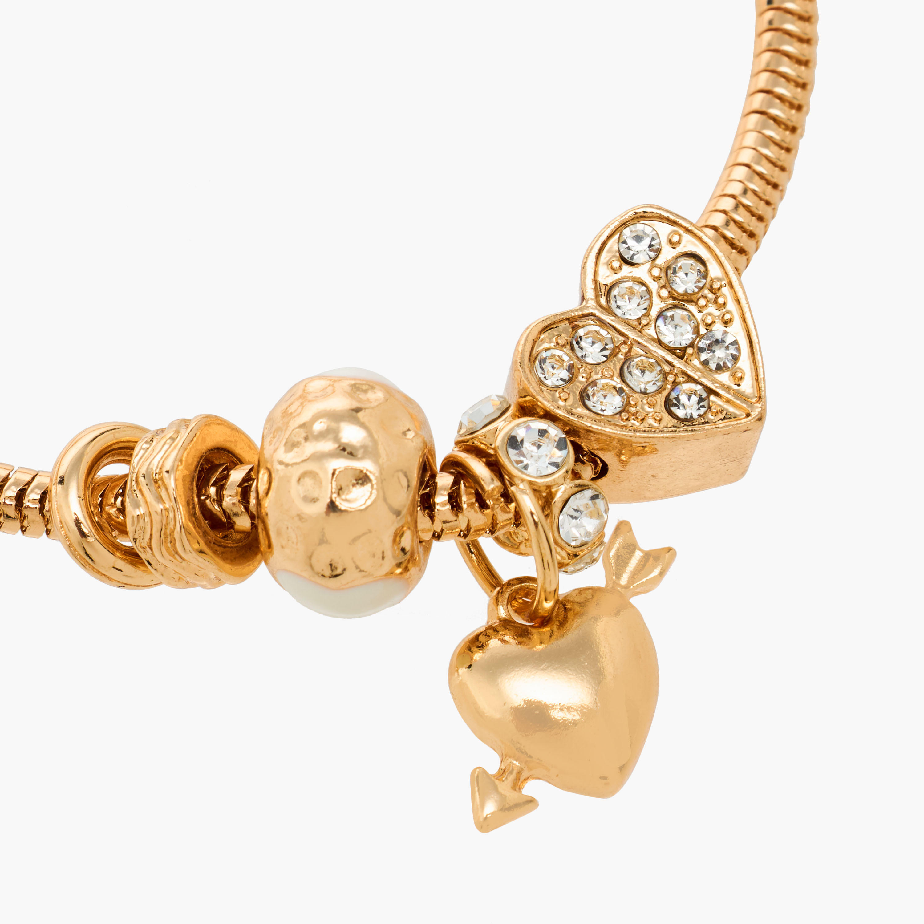 Gold Tone Heart Charm Bracelet-women-watchesandjewellery-jewellery-banglesandbracelets-image-4