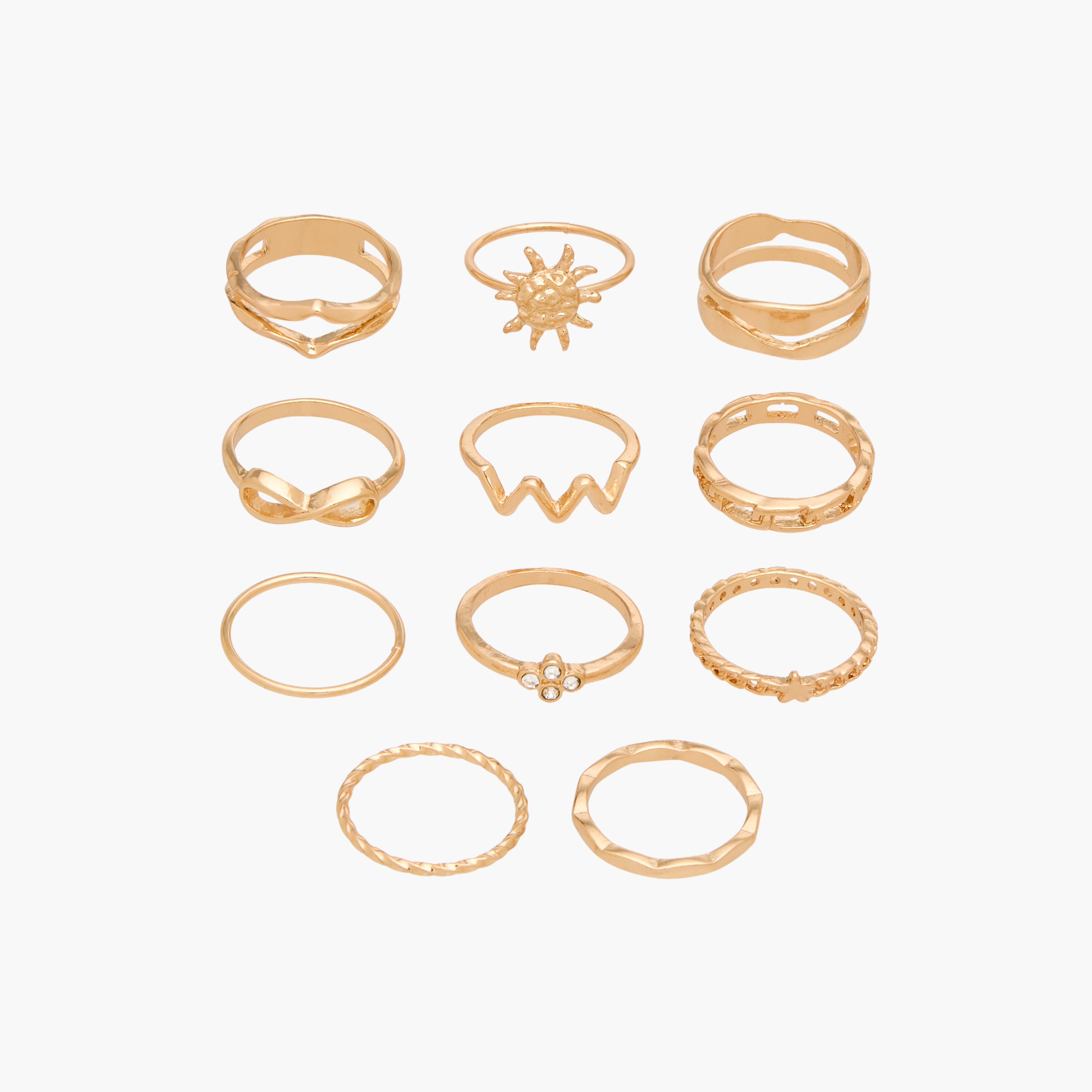 Set of 11 - Assorted Gold Tone Ring-women-watchesandjewellery-jewellery-rings-image-1