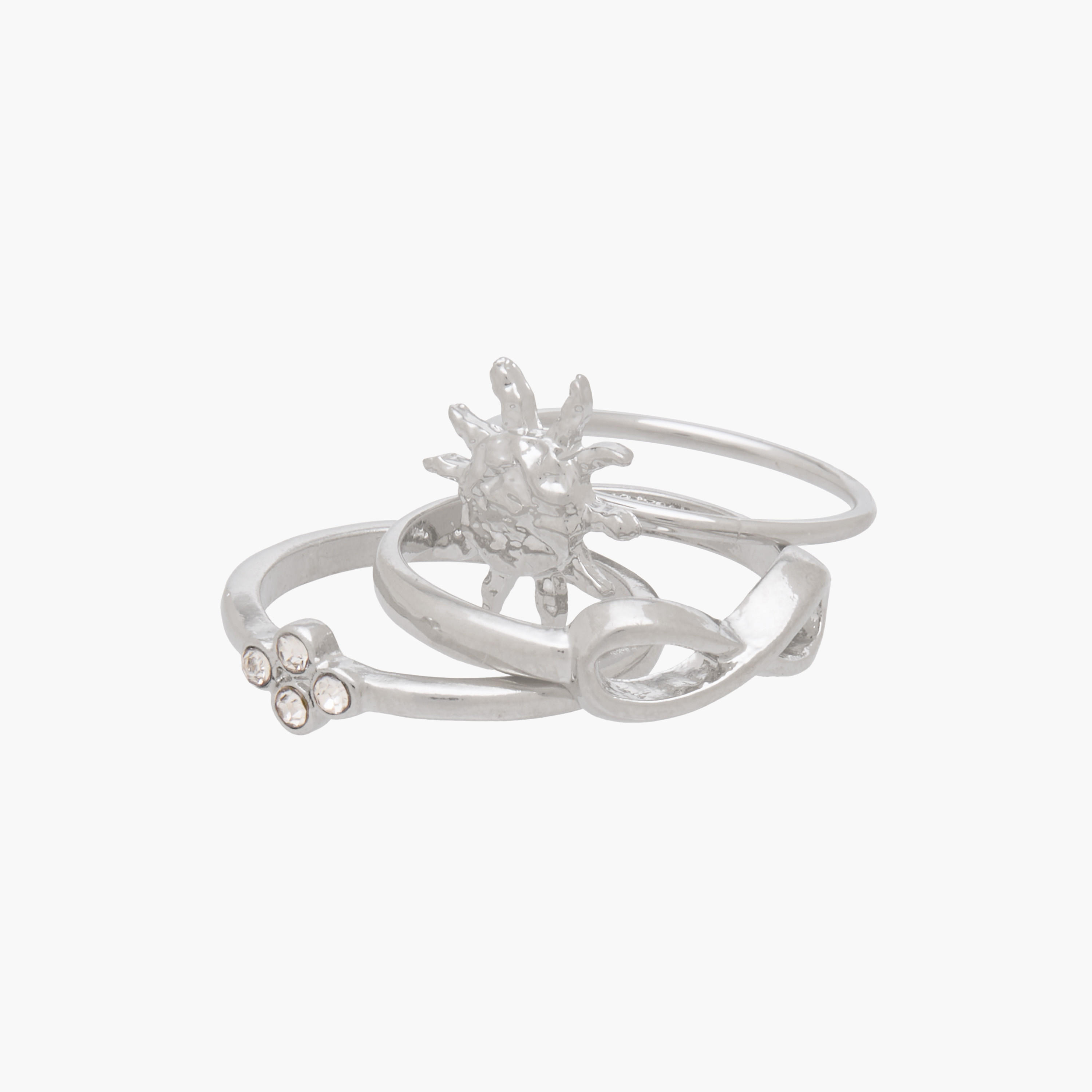 Set of 11 Silver Tone Ring with Embellished Design-women-watchesandjewellery-jewellery-rings-image-3