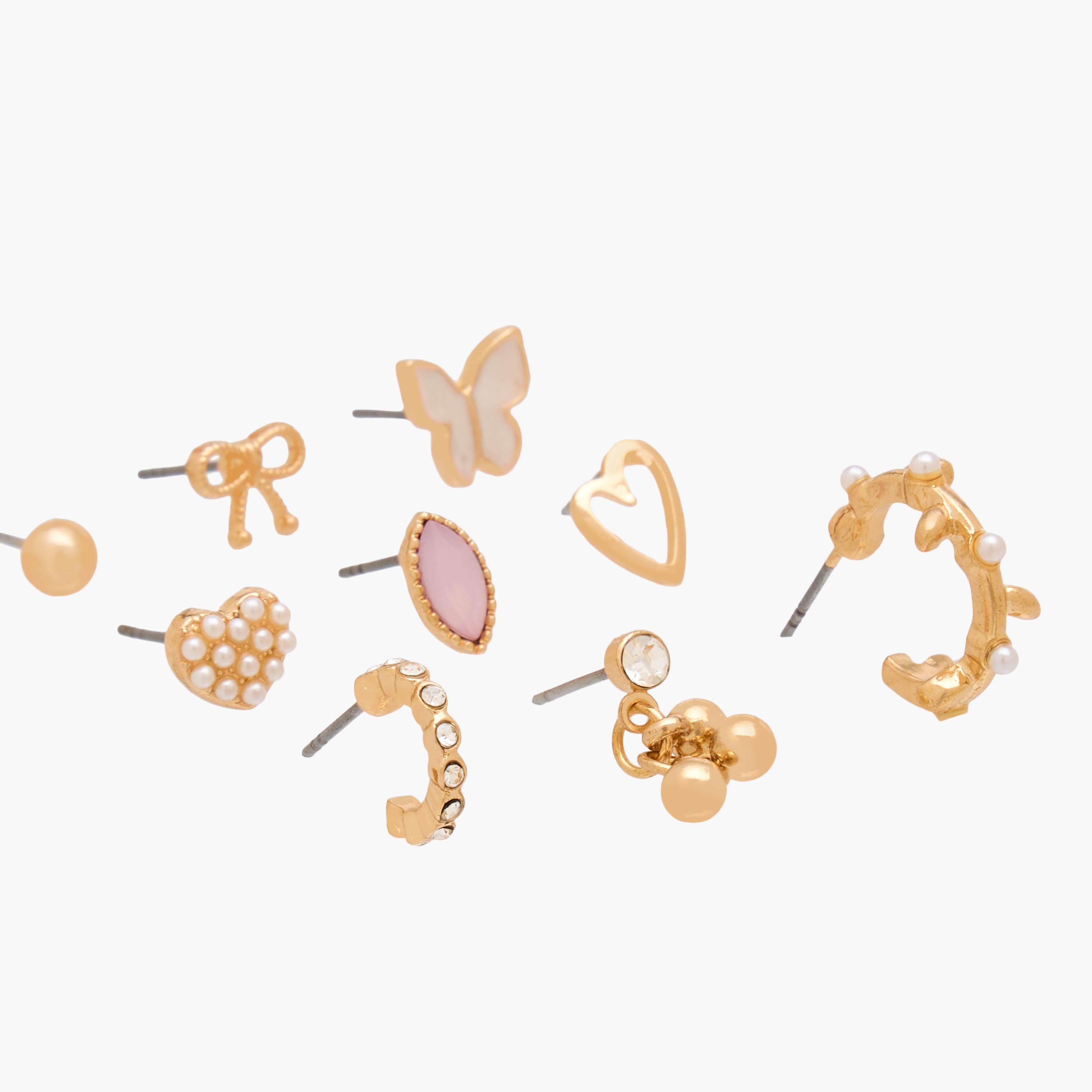 حلقان معدن متنوعة بمكبس إغلاق - عبوة 9 أزواج-women-watchesandjewellery-jewellery-earrings-image-3