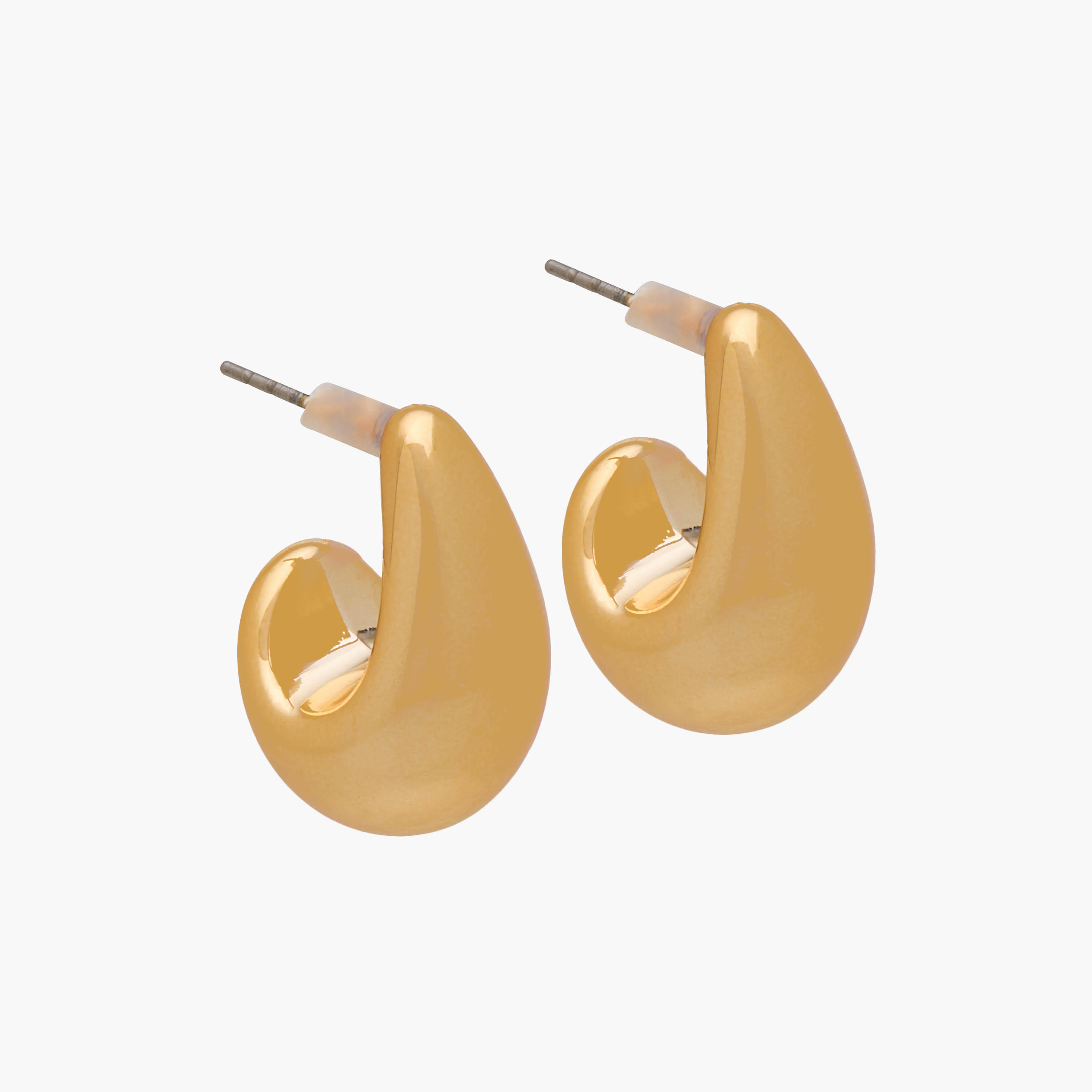 Pack of 3 Metal Gold Tone Hoop Earrings with Pushback Closure-women-watchesandjewellery-jewellery-earrings-image-4