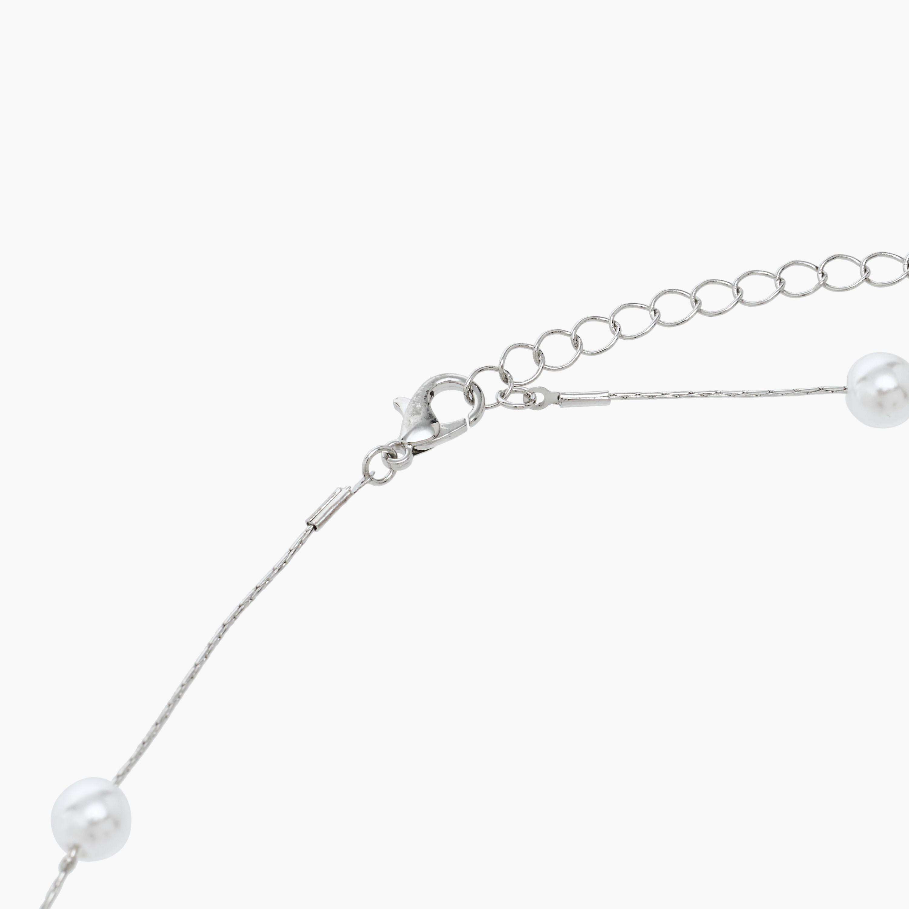 Silver Tone Necklace with Pearl Detail-women-watchesandjewellery-jewellery-necklacesandpendants-image-3