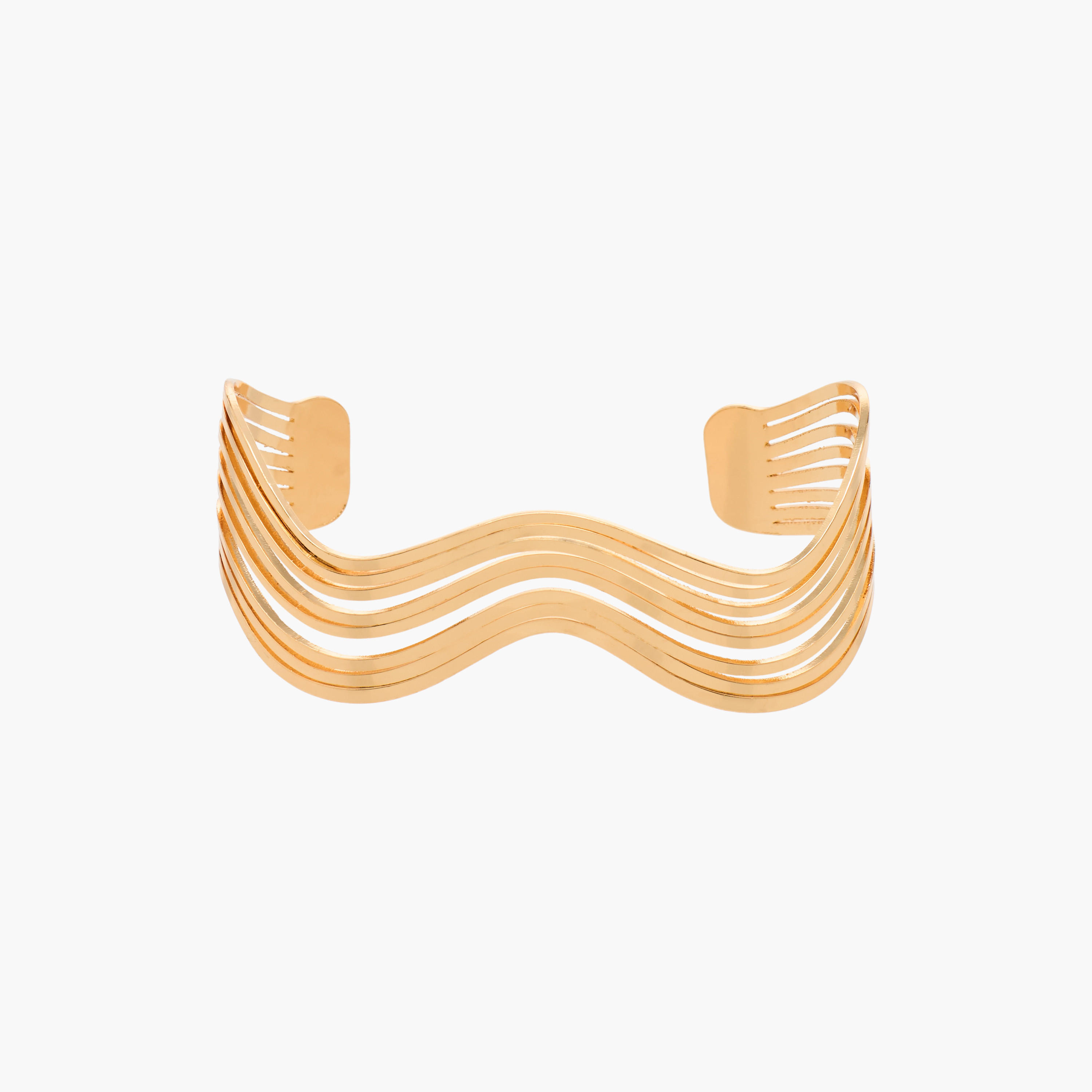 Gold Tone Choker Necklace with Wavy Design-women-watchesandjewellery-jewellery-necklacesandpendants-image-1