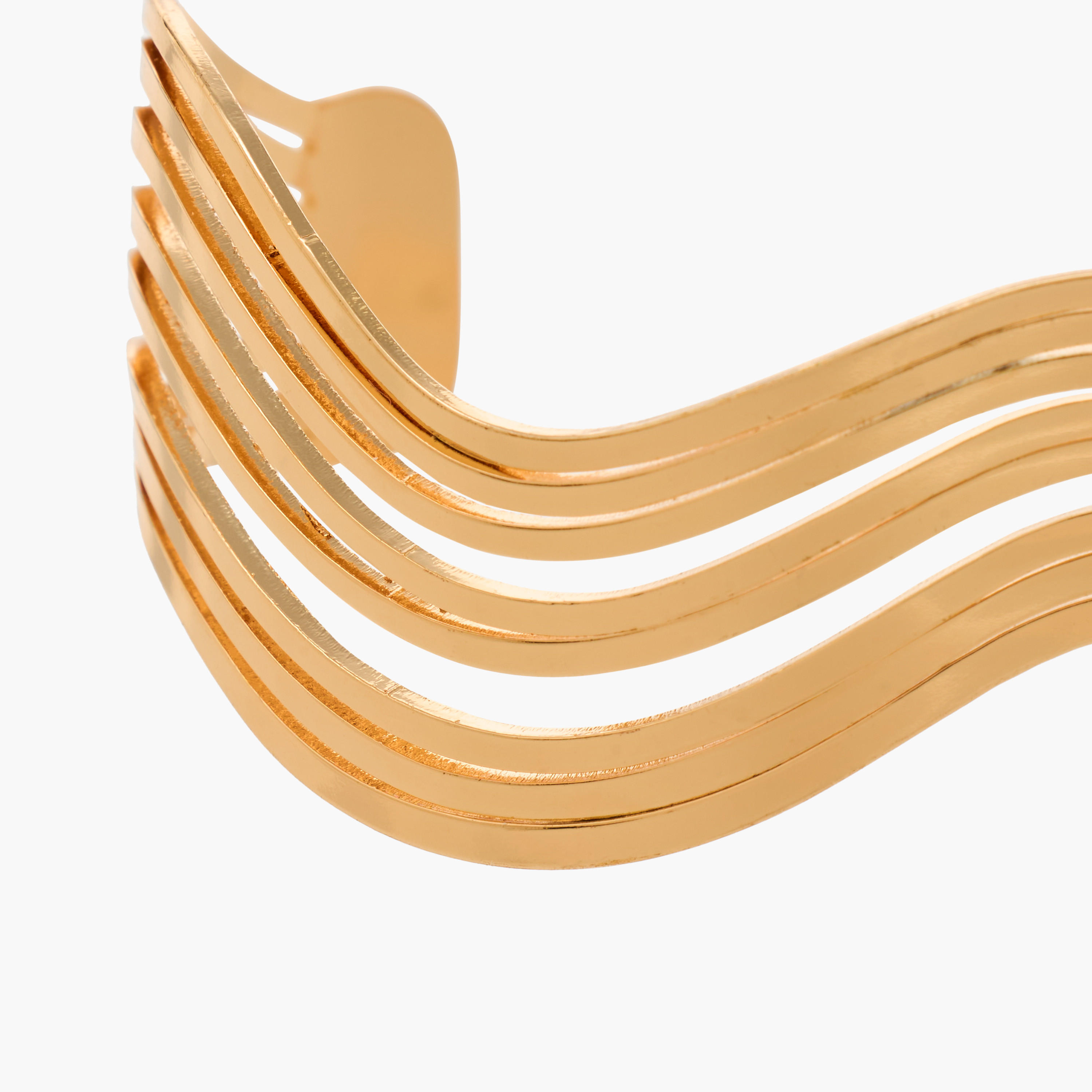 Gold Tone Choker Necklace with Wavy Design-women-watchesandjewellery-jewellery-necklacesandpendants-image-3