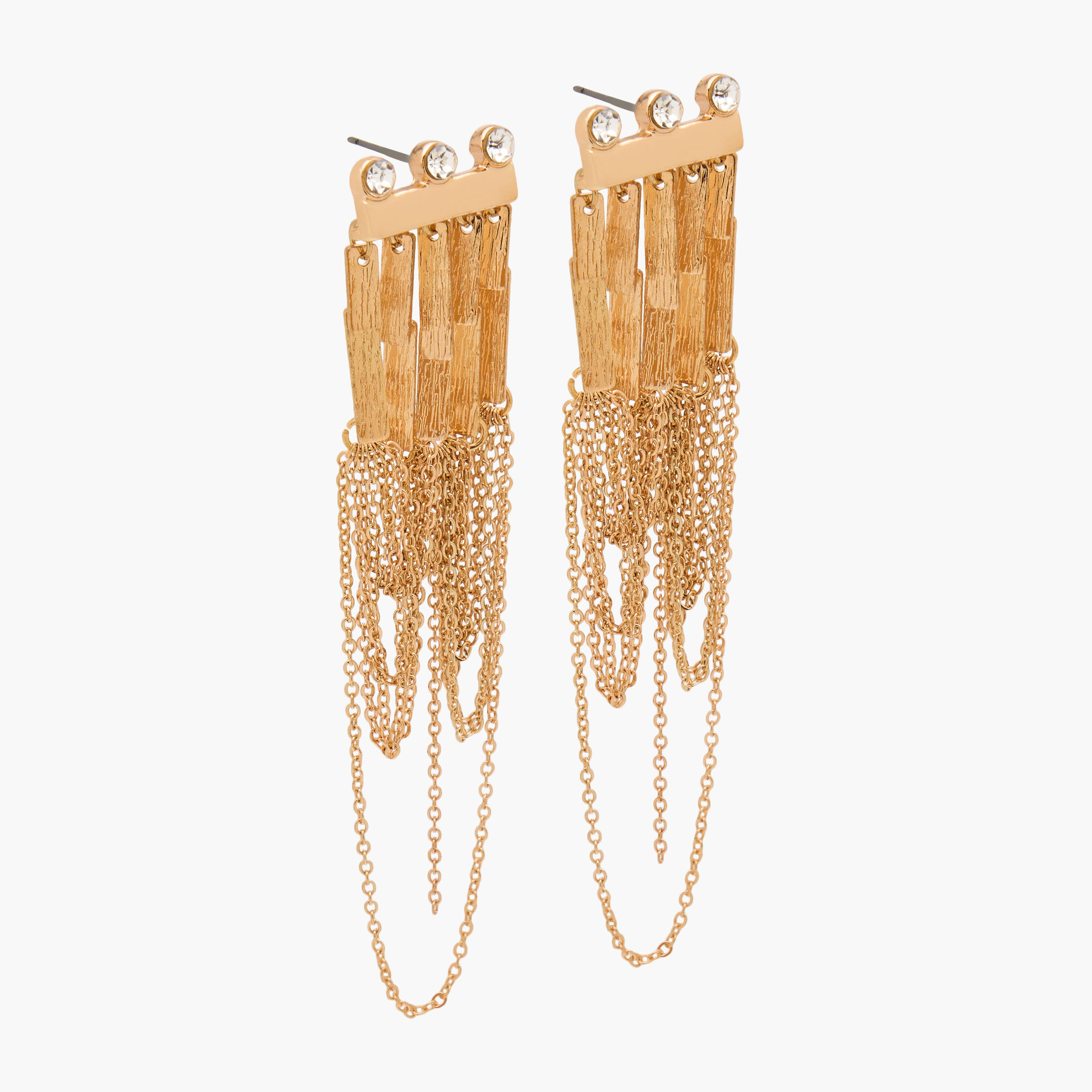 Metallic Tassel Earrings with Pushback Closure-women-watchesandjewellery-jewellery-earrings-image-2