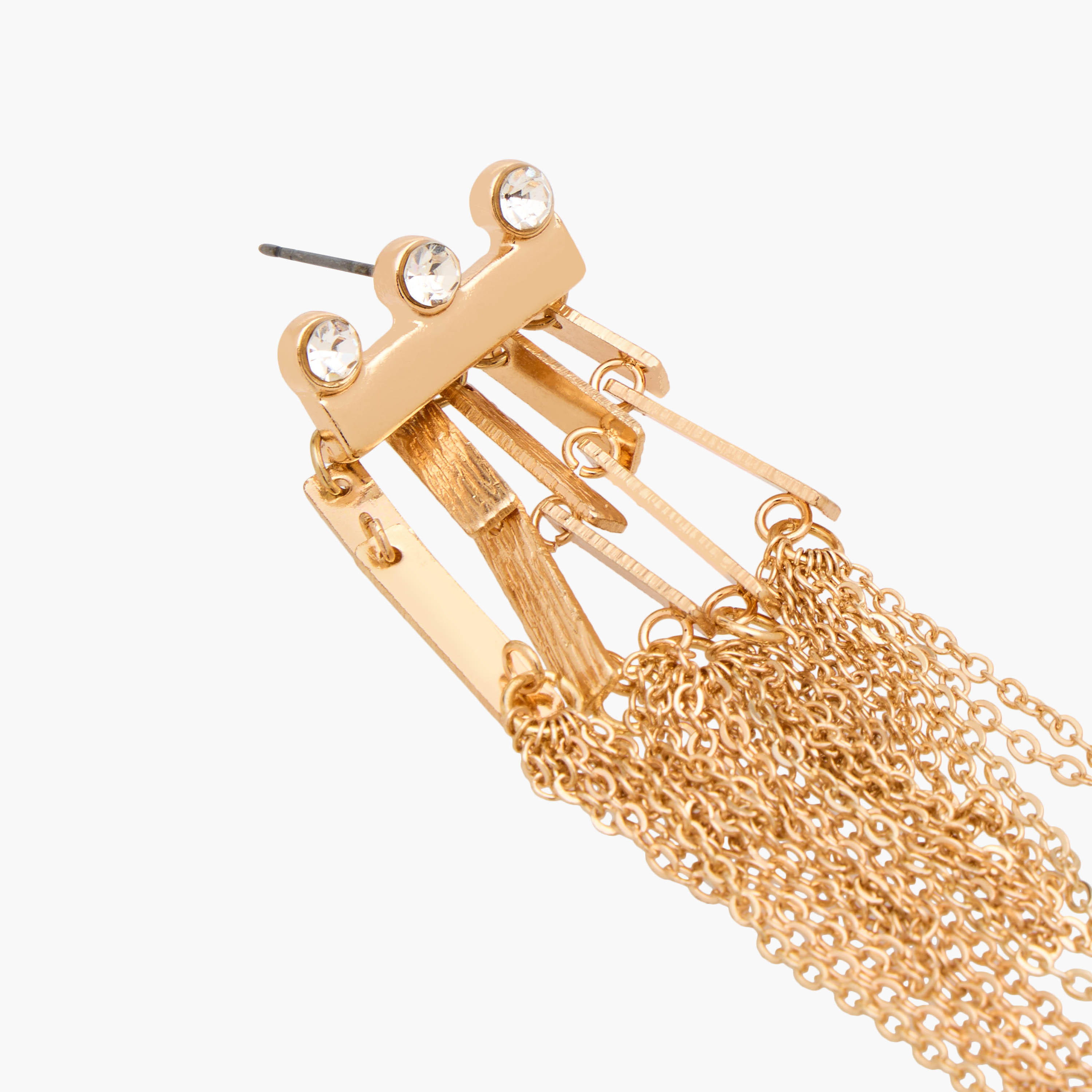 Metallic Tassel Earrings with Pushback Closure-women-watchesandjewellery-jewellery-earrings-image-3